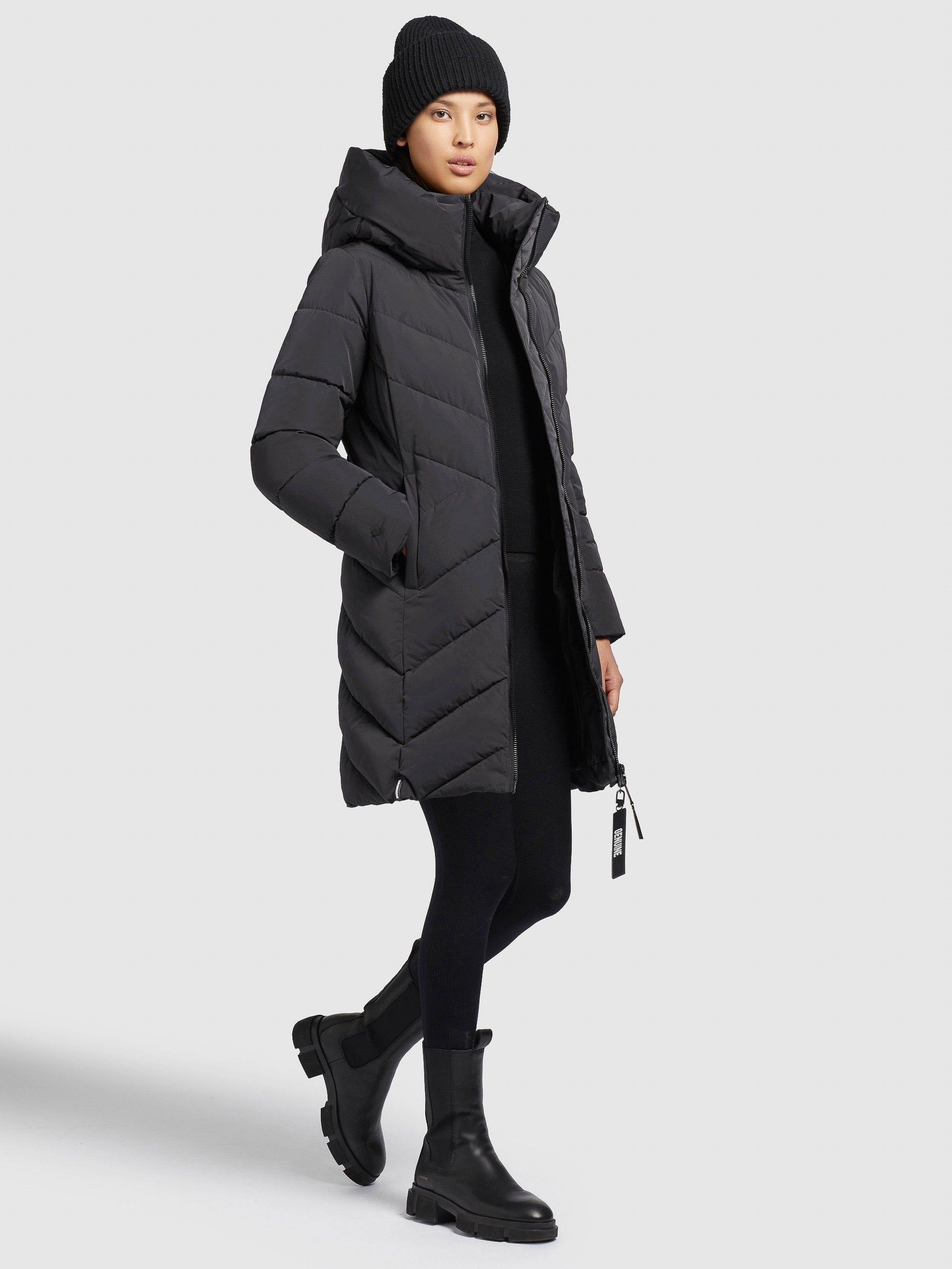 khujo-mantel-darka-dunkelgrau-steppmantel-damen-regular-fit-mit-kapuze image 2
