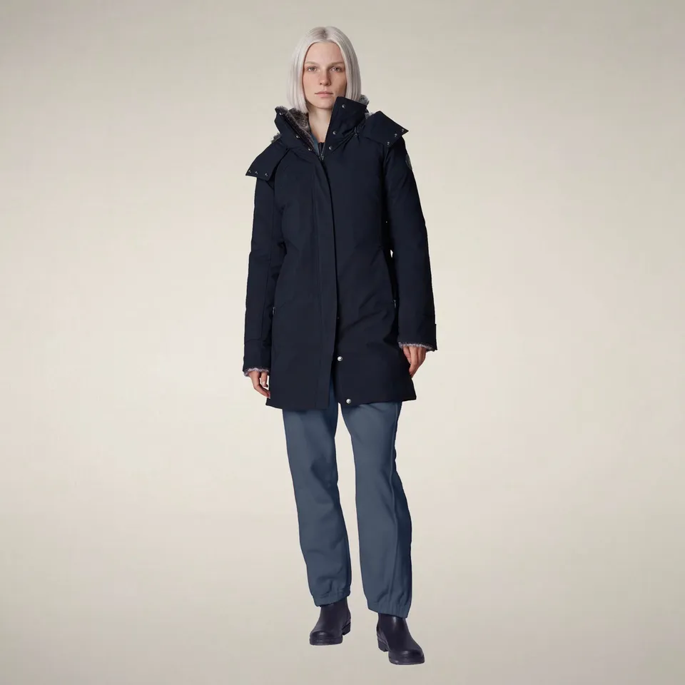 save-the-duck-samantah-damen-winterparka-arctic-blu-nero image 1