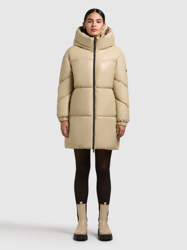 khujo-lorsa-damen-mantel-beige-gesteppter-loose-fit-wintermantel-mit-kapuze image 1