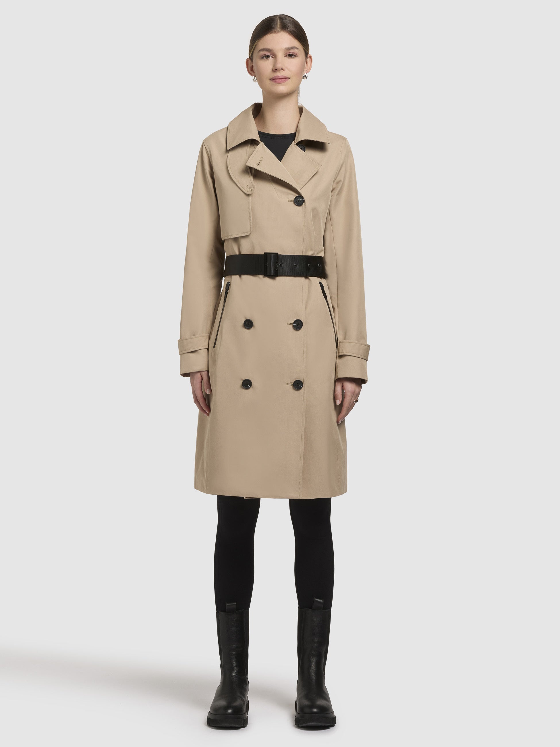 khujo-mantel-erine-sand-trenchcoat-kurzmantel-mit-g-rtel image 2