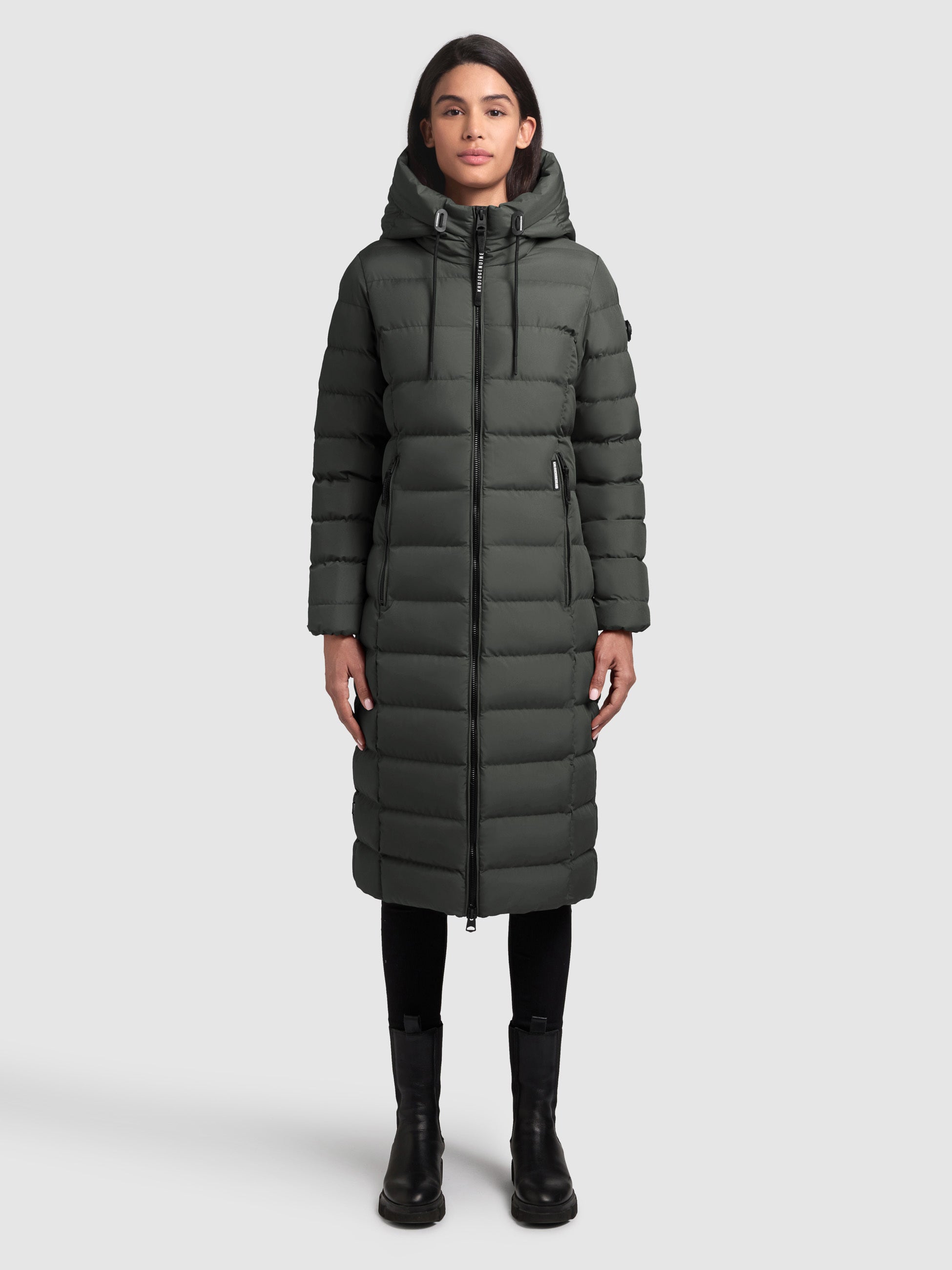 khujo-simmie-damen-mantel-foam-green-knielanger-steppmantel-regular-fit-mit-kapu image 1