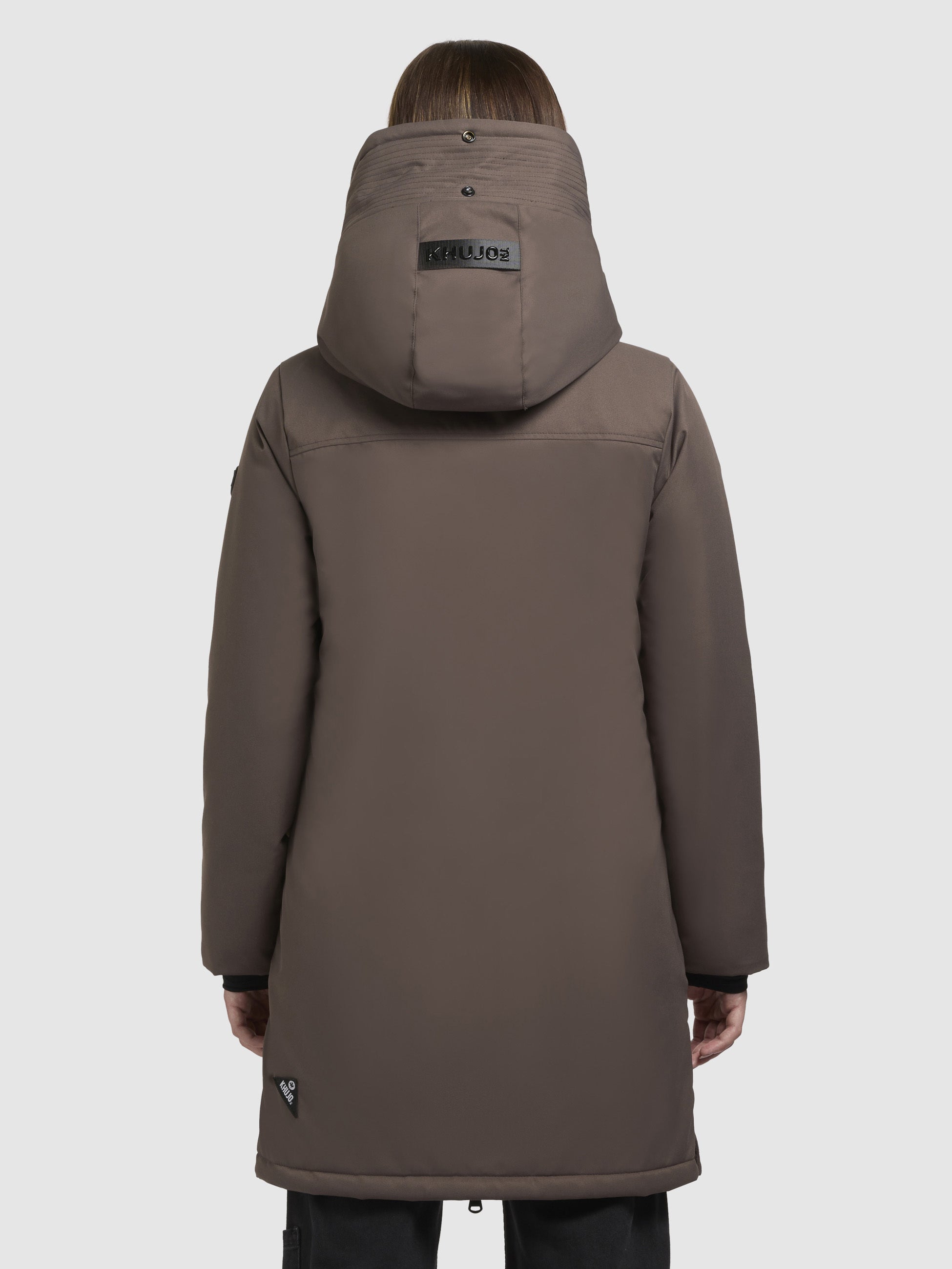 khujo-mantel-yaak3-taupe-dunkel-damen-parka-kurzmantel-wattiert-mit-gro-er-kapuz image 3