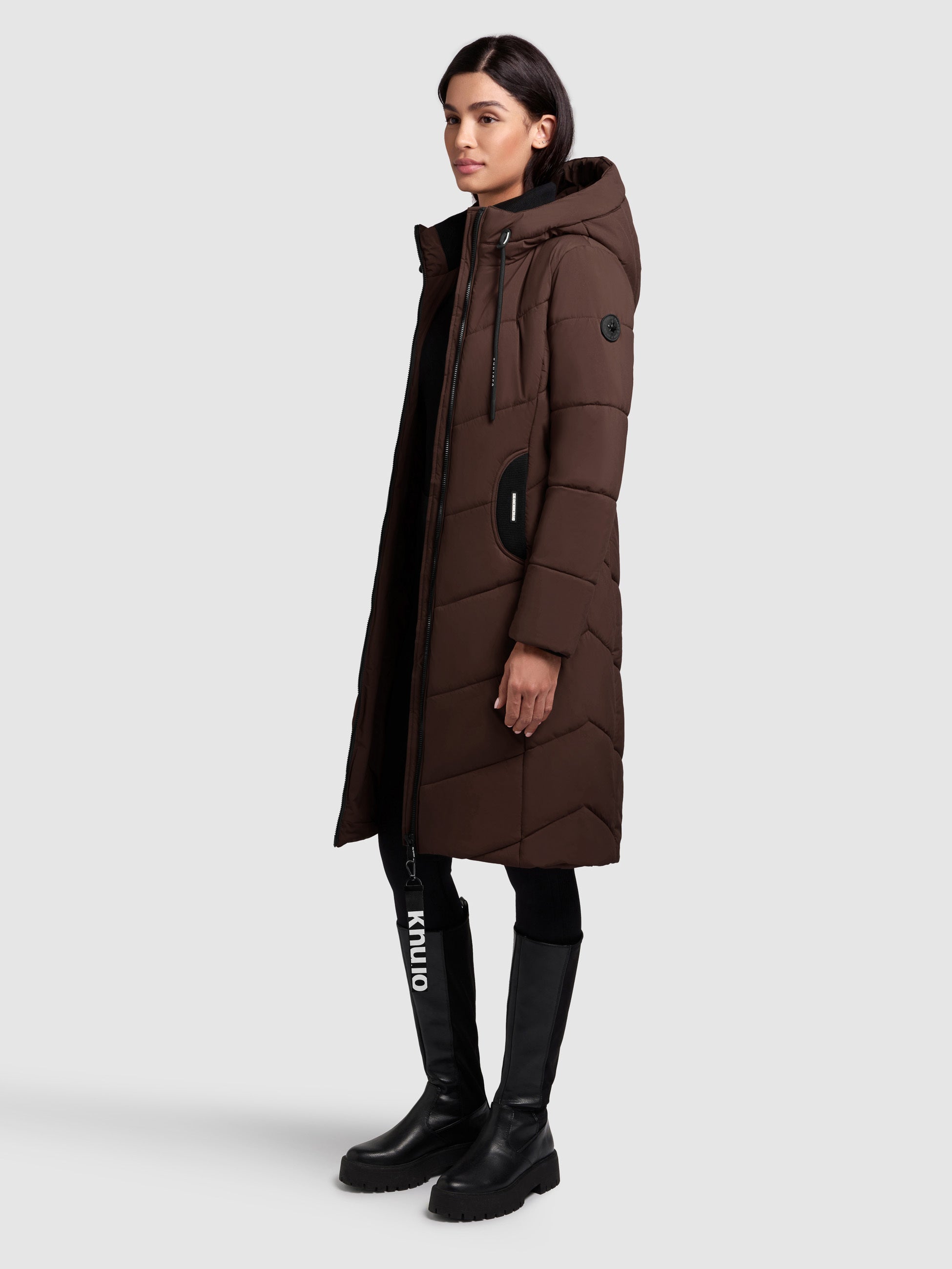 khujo-mantel-aribay4-light-dark-brown-lange-steppjacke image 6