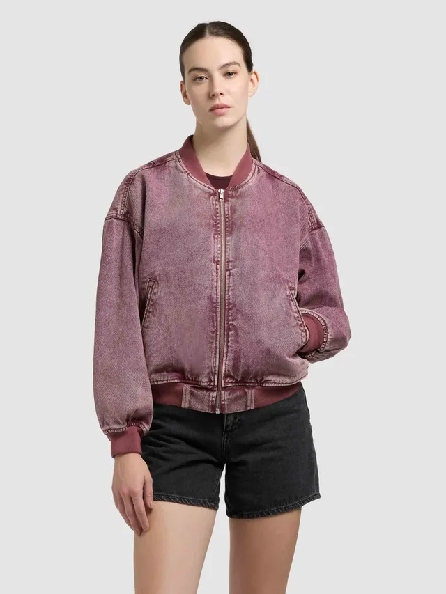khujo-jeansjacke-clara-fuchsia-damen-blouson-bomberjacke image 1