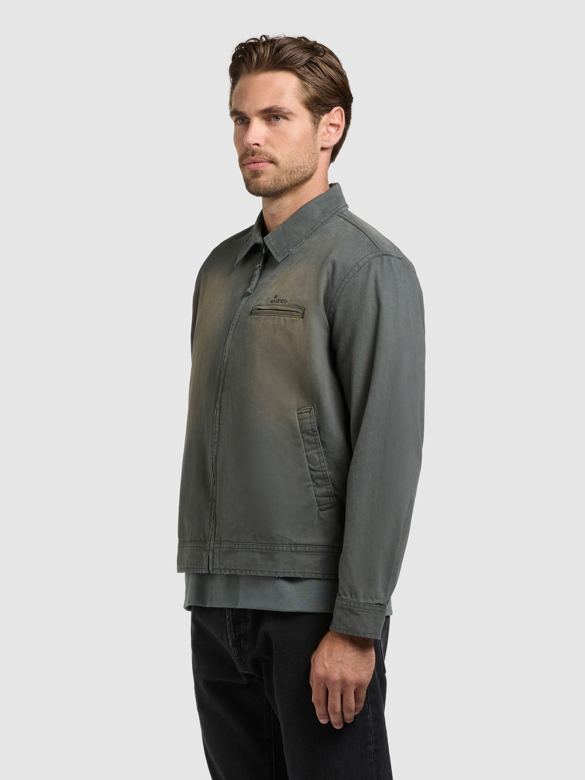 khujo-jacke-janno-dark-sea-green-blouson-sommerjacke-used-look image 5