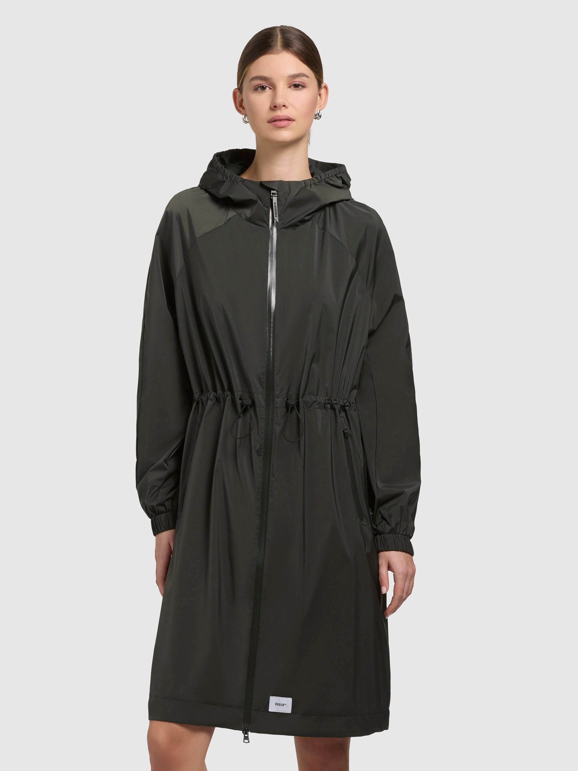 khujo-tuuli-mantel-dunkelgr-n-damen-knielang-windbreaker image 4