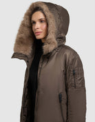 khujo-coat-oliva-potter-brown-damen-wintermantel-loose-fit-mit-kunstfell image 7