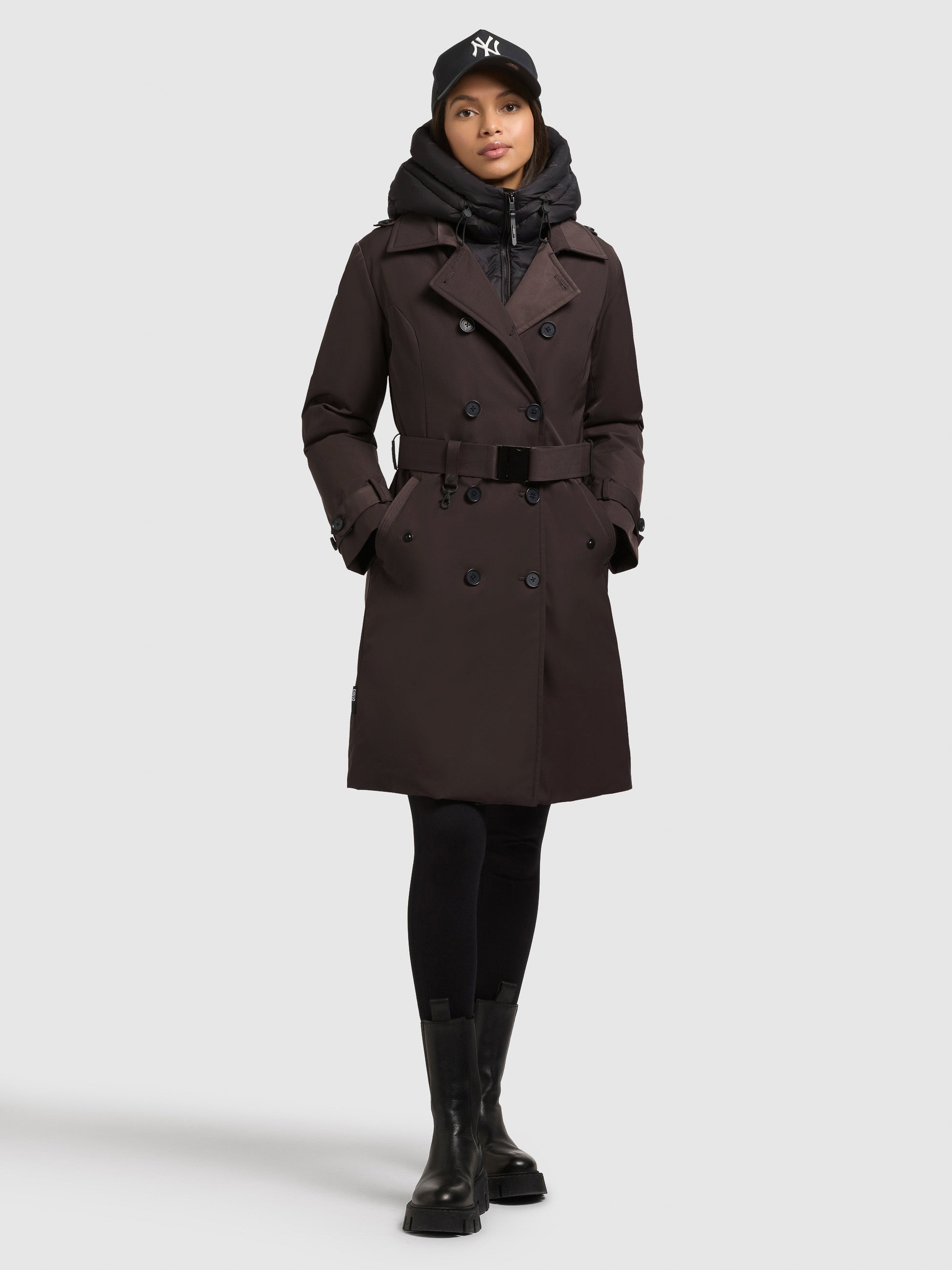 khujo-coat-gora-moody-plum-kurzer-damen-trenchcoat-mit-stepp-einsatz image 1