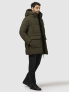 khujo-welm-matt-damen-steppmantel-dark-green-mit-taillenzug image 2