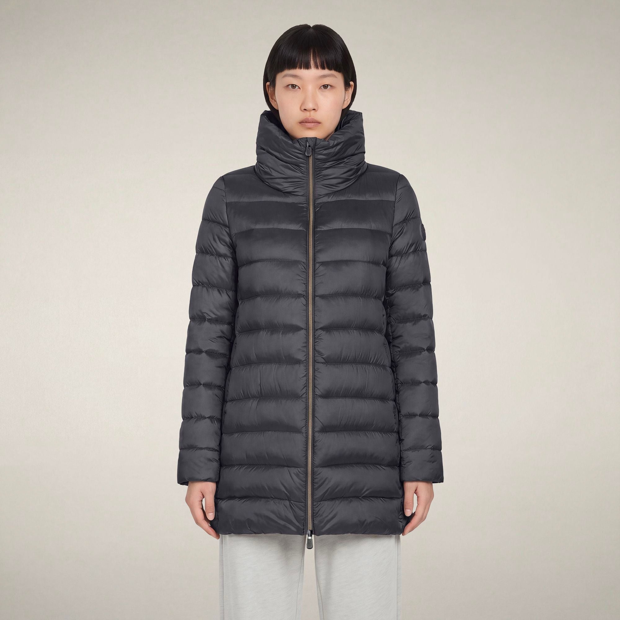 save-the-duck-lydia-damen-daunenmantel-lang-grigio-ebano image 5