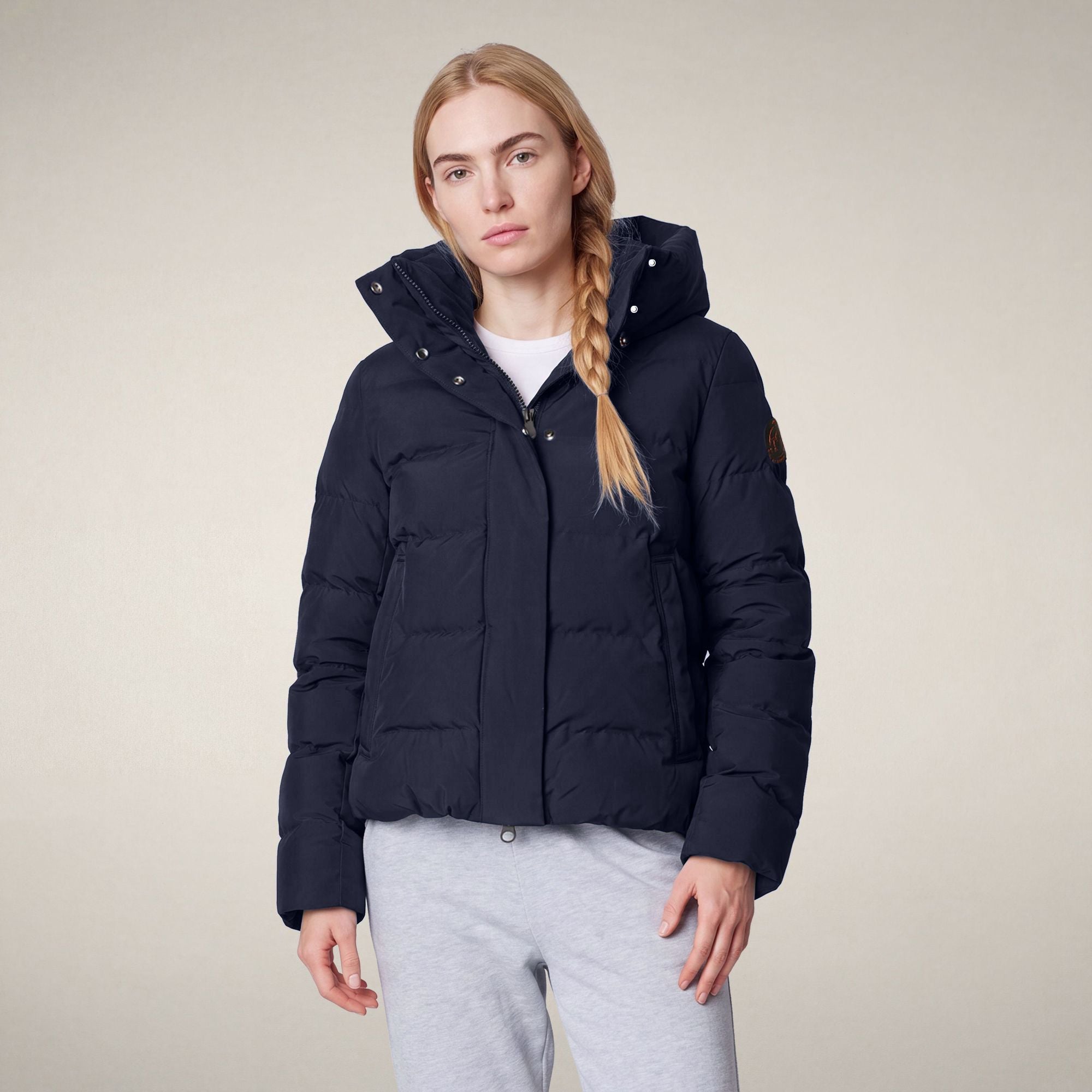 save-the-duck-arena-damen-parka-blau-schwarz-kurz image 5