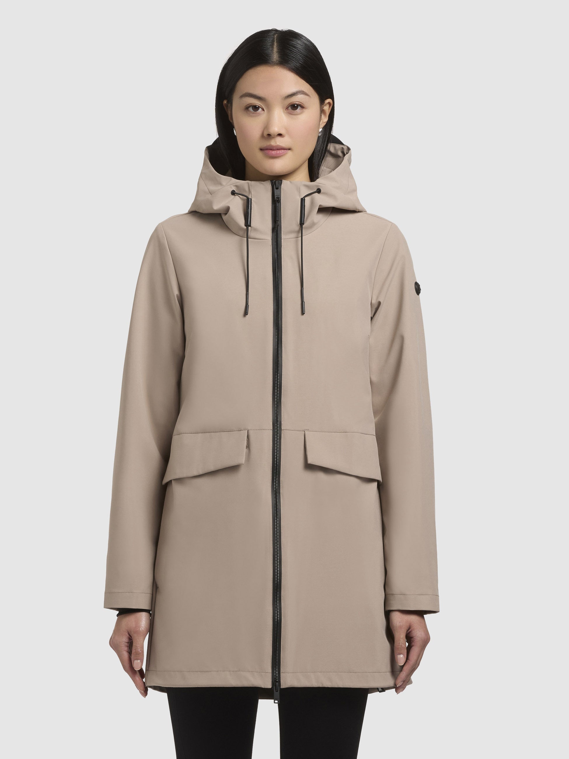 khujo-jacke-yoni-damen-regenjacke-beige-wasserabweisend image 4
