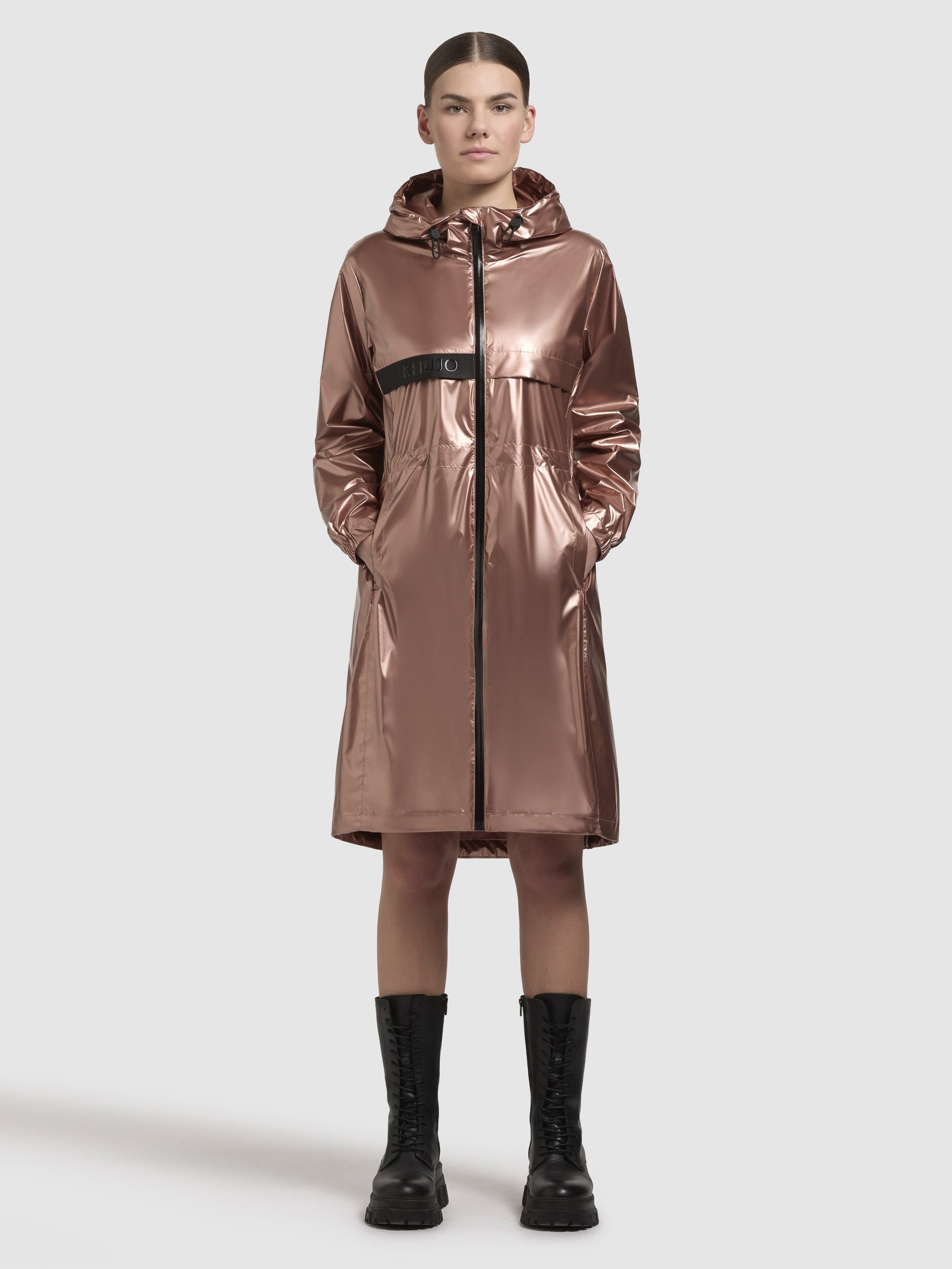 khujo-mantel-phoebe-damen-knielanger-kurzmantel-in-rosa-metallic image 1