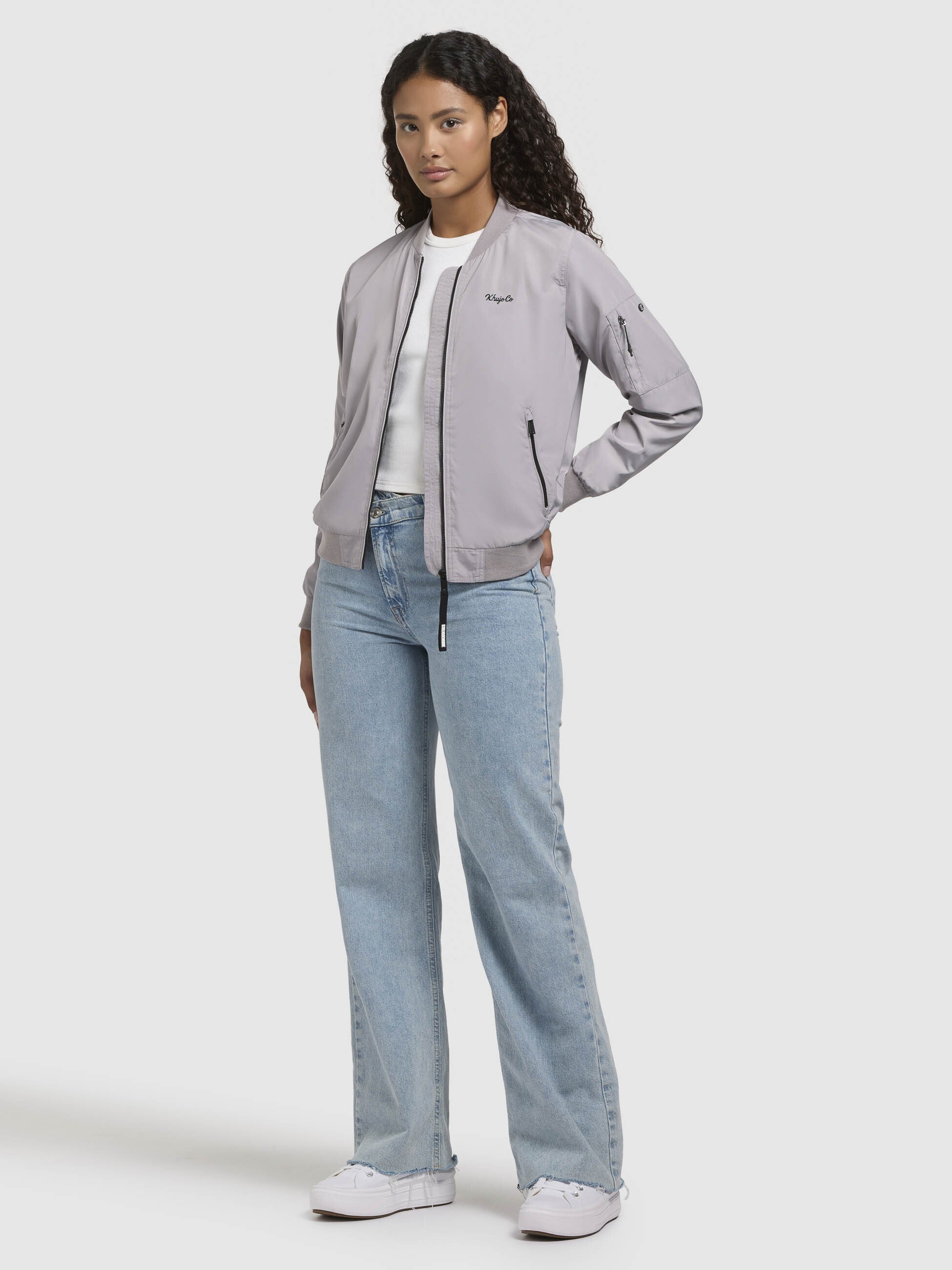 khujo-jacke-cend-graulila-h-ftlange-bomberjacke-sommerjacke image 2