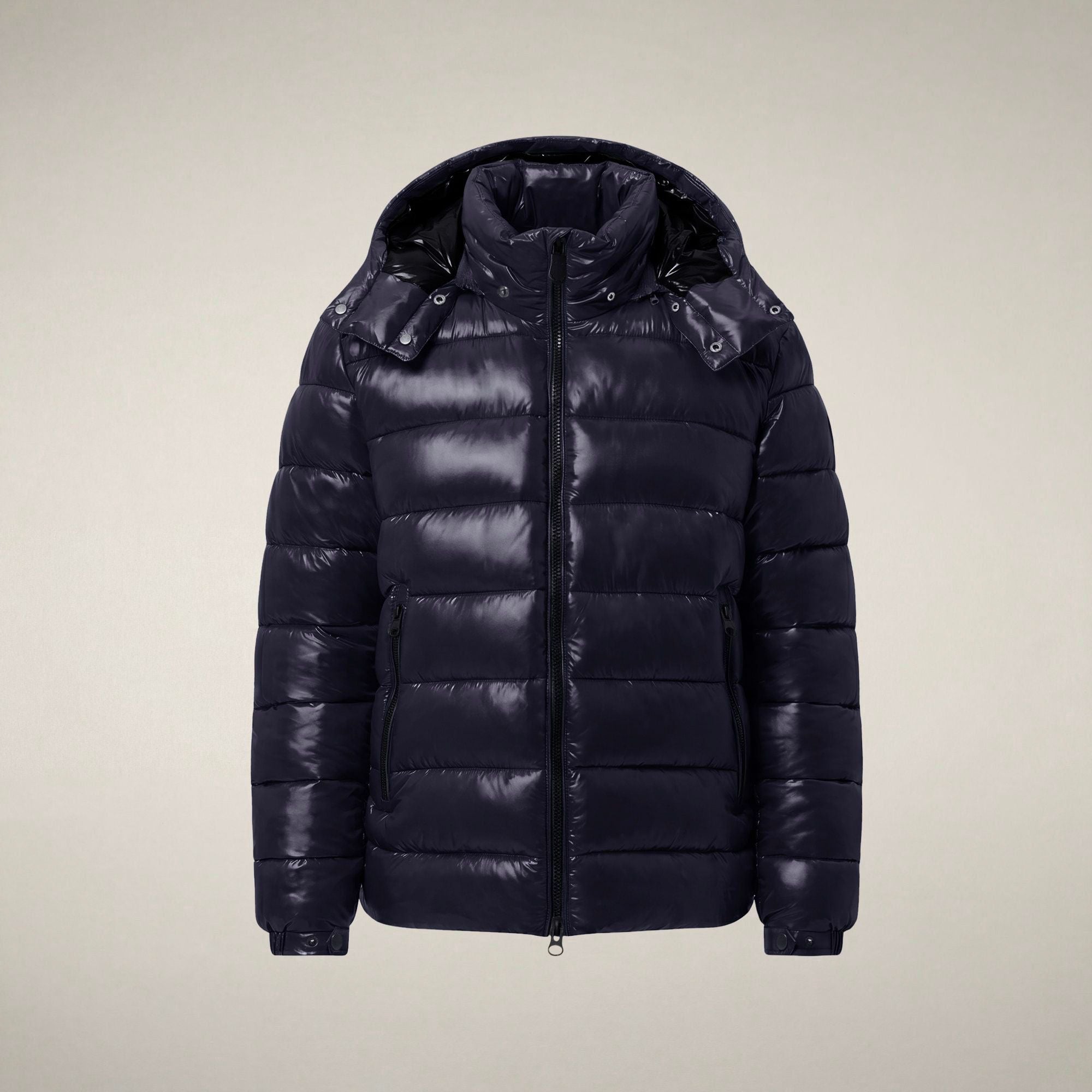 save-the-duck-florian-herren-pufferjacke-mit-kapuze-blau-schwarz-laqu image 3