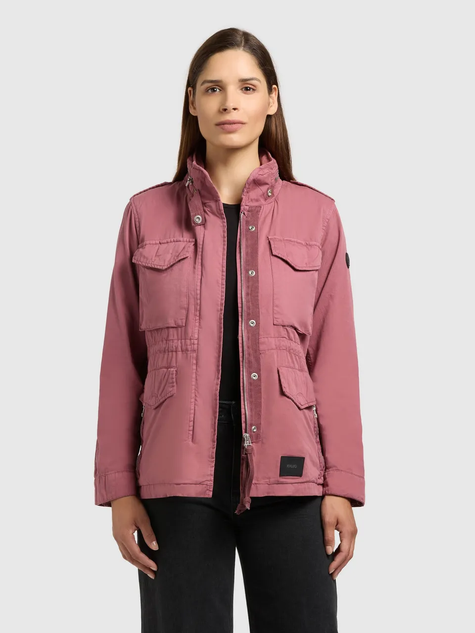khujo-jacke-nori-fuchsia-fieldjacke-damen-aus-baumwolltwill image 1