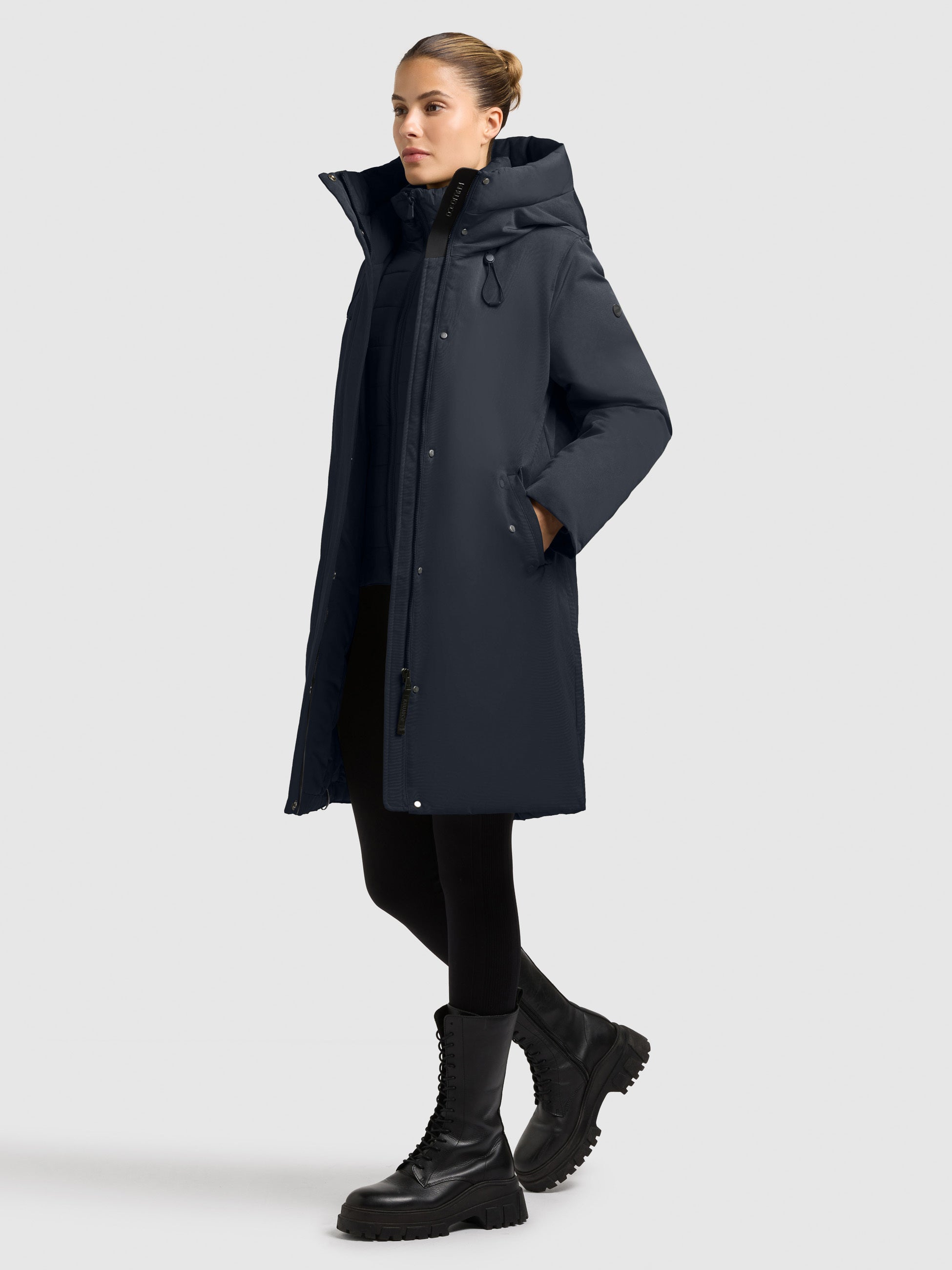 khujo-mantel-wedelia-with-inner-jacket-port-blue-kurzmantel-2in1-damen image 2