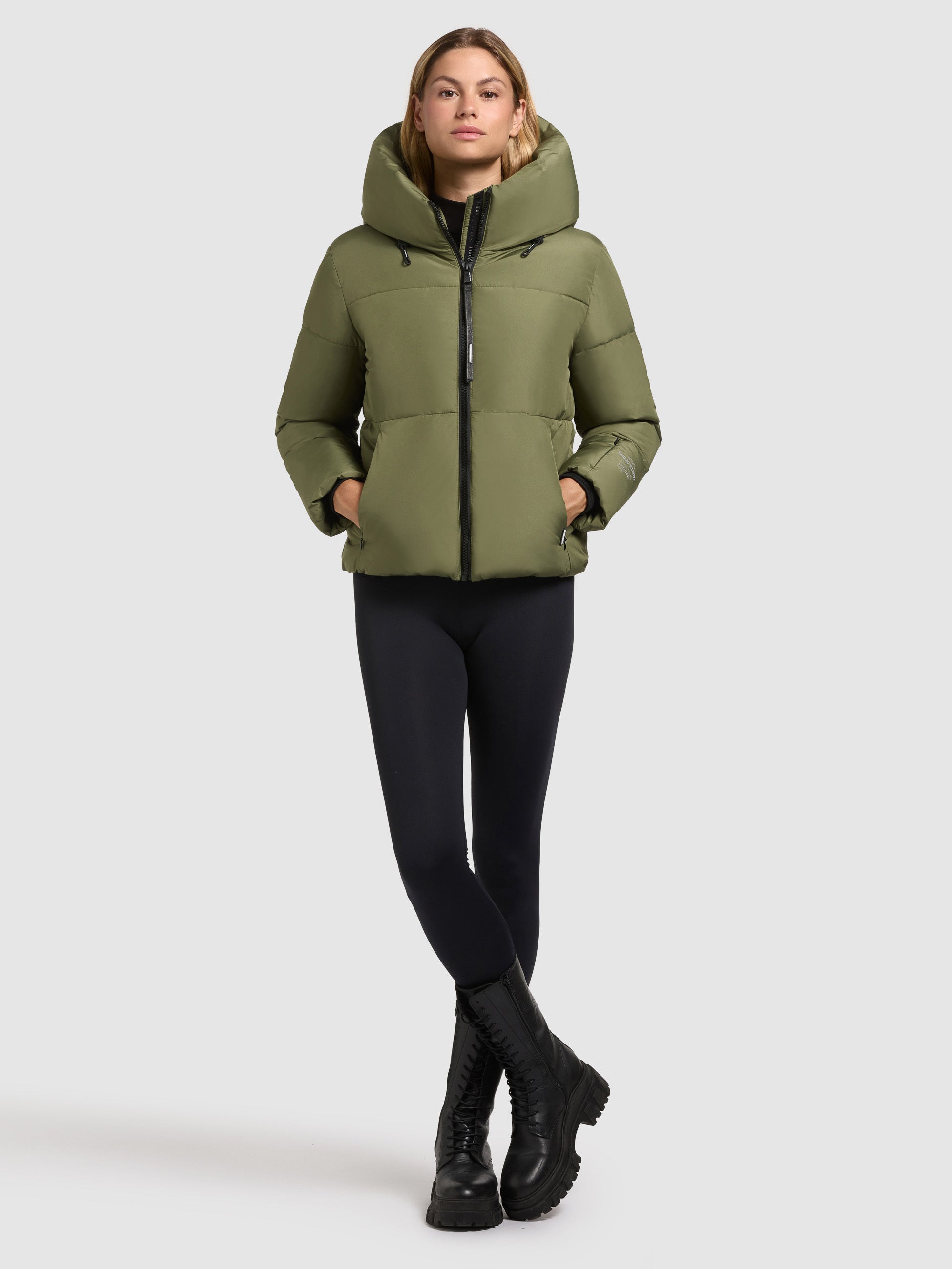 khujo-jacke-audrey-matt-fern-green-h-ftlange-steppjacke-loose-fit image 1
