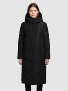 khujo-sonje6-coat-black-wadenlanger-steppmantel-relaxed-fit image 4