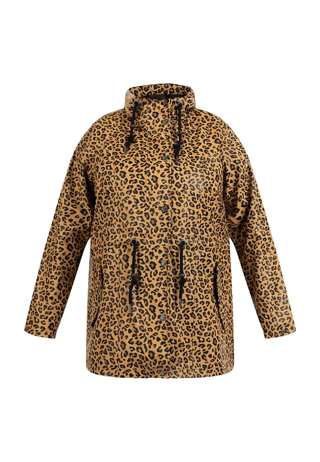 schmuddelwedda-damen-plus-size-regenmantel-mit-leoprint image 1