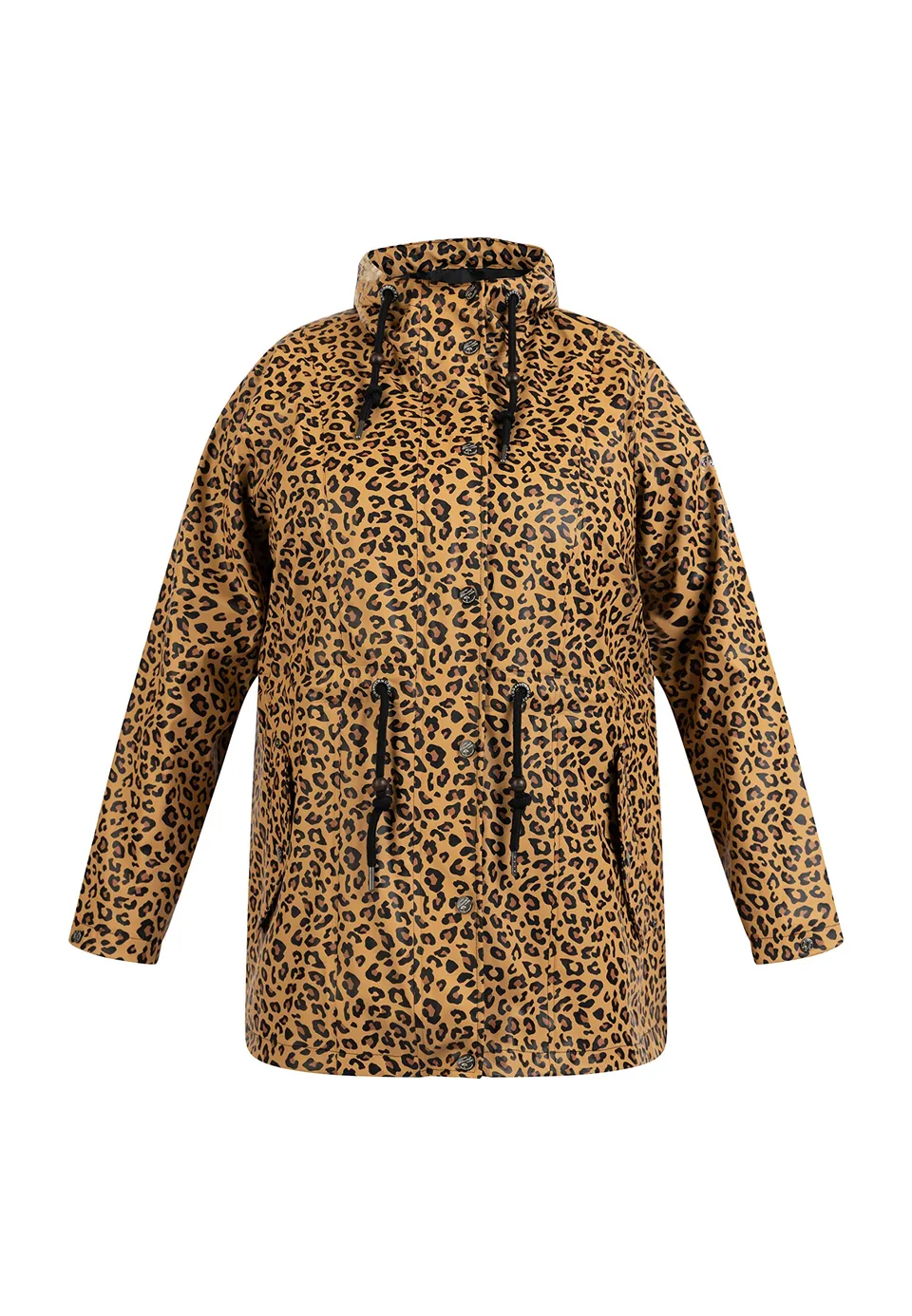 schmuddelwedda-damen-plus-size-regenmantel-mit-leoprint image 1
