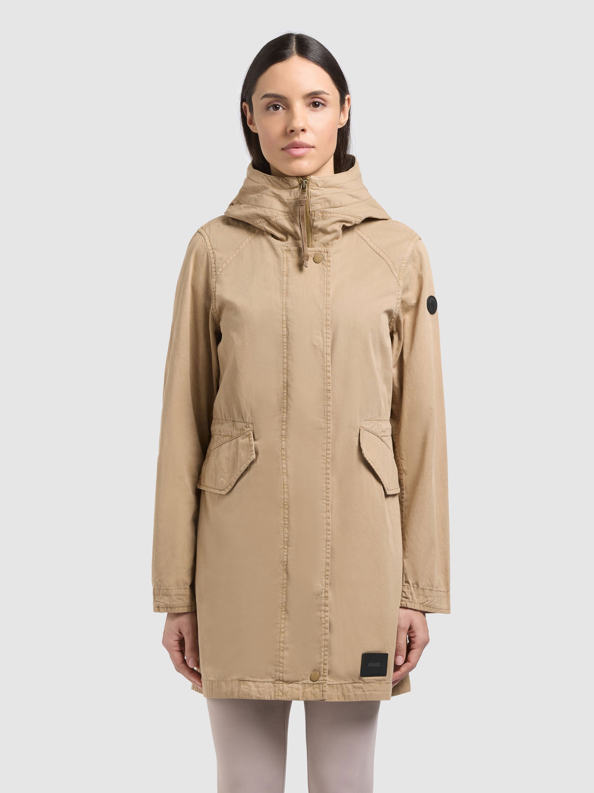 khujo-nika-damen-parka-mantel-dark-beige image 4