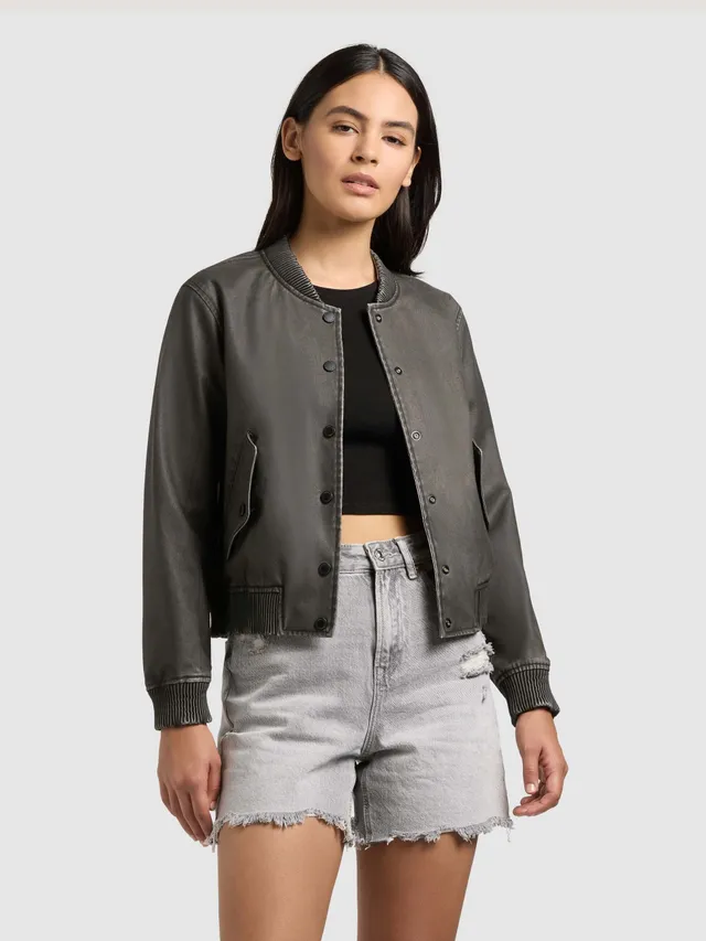 khujo-wendejacke-zeya-vintage-black-damen-blouson-aus-kunstleder image 1