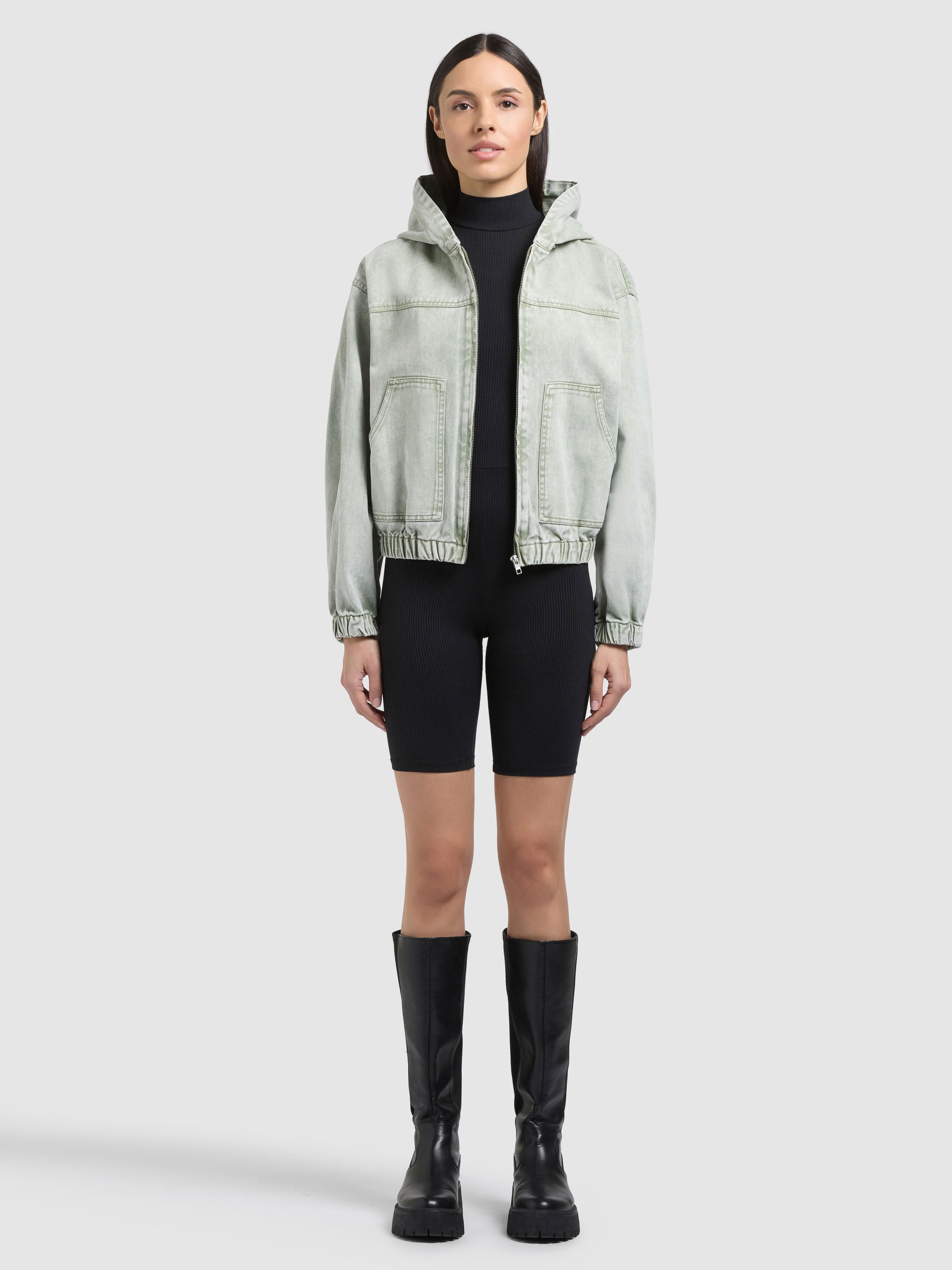 khujo-jacke-gretel-seagreen-damen-jeans-blouson-oversize-mit-kapuze image 2