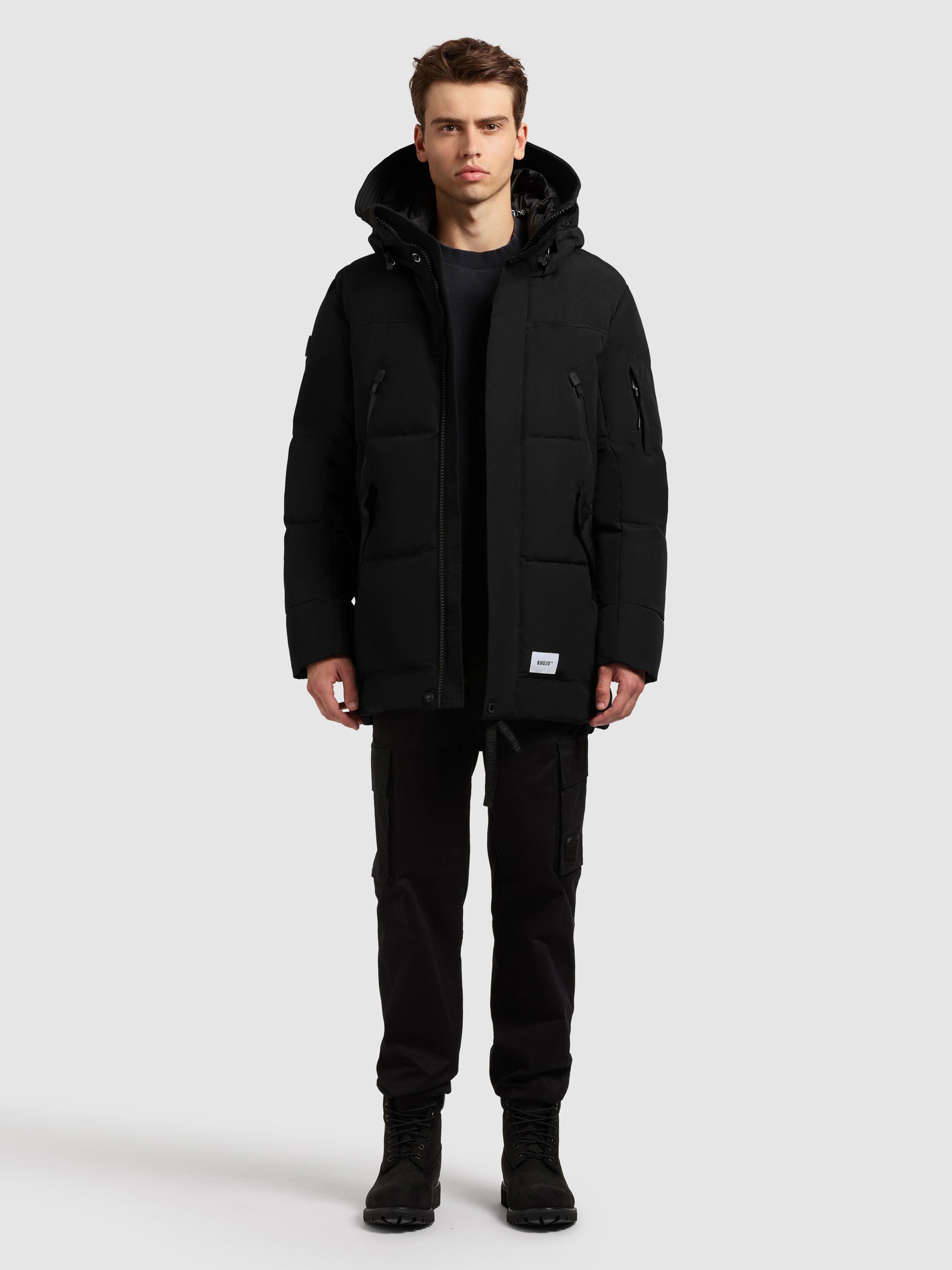khujo-jacke-kanf2-black-steppjacke-mit-kapuze-und-verl-ngertem-r-cken image 1
