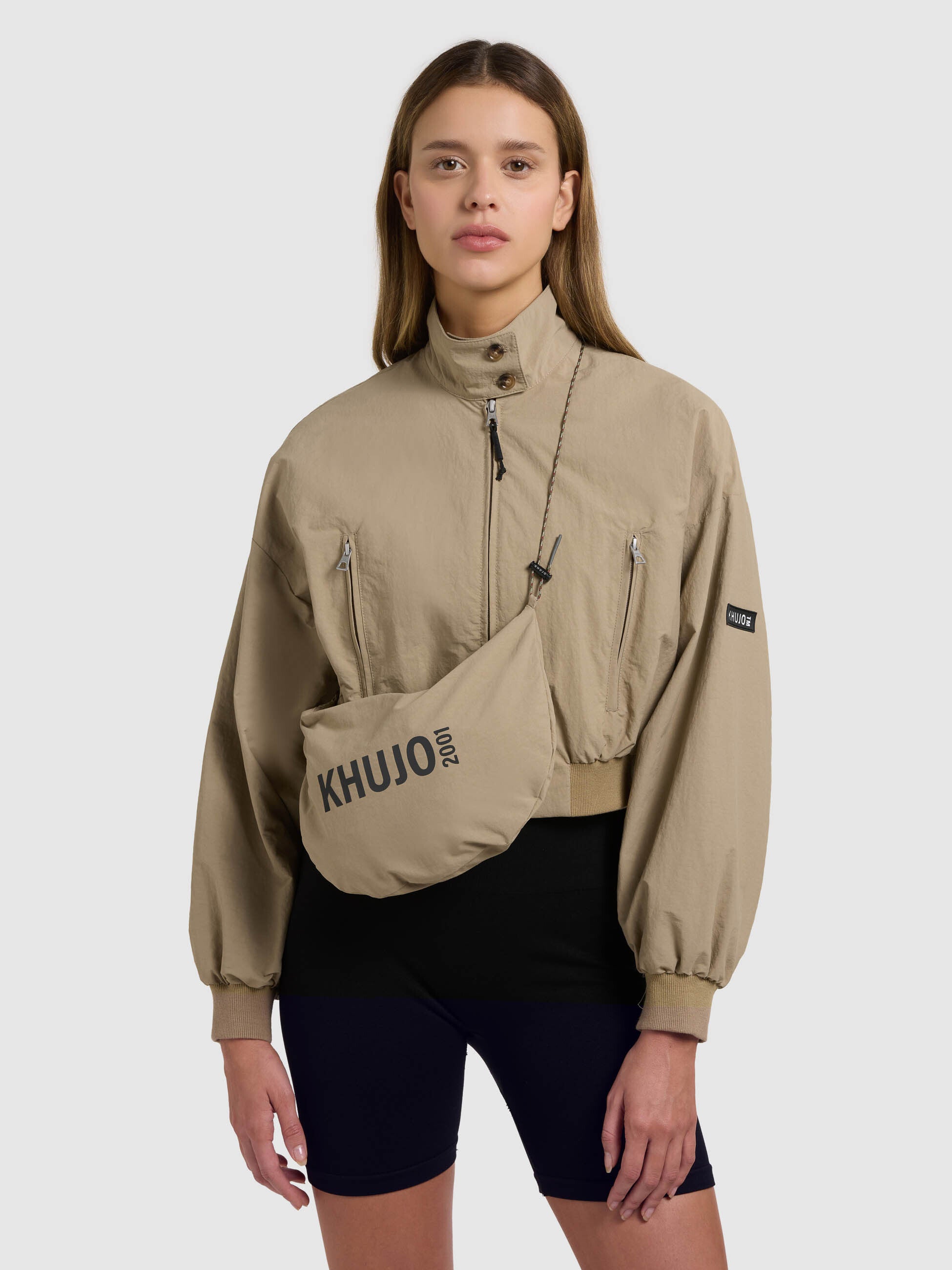 khujo-jacke-marta-with-bag-beige-kurzer-damen-blouson-mit-tasche image 1