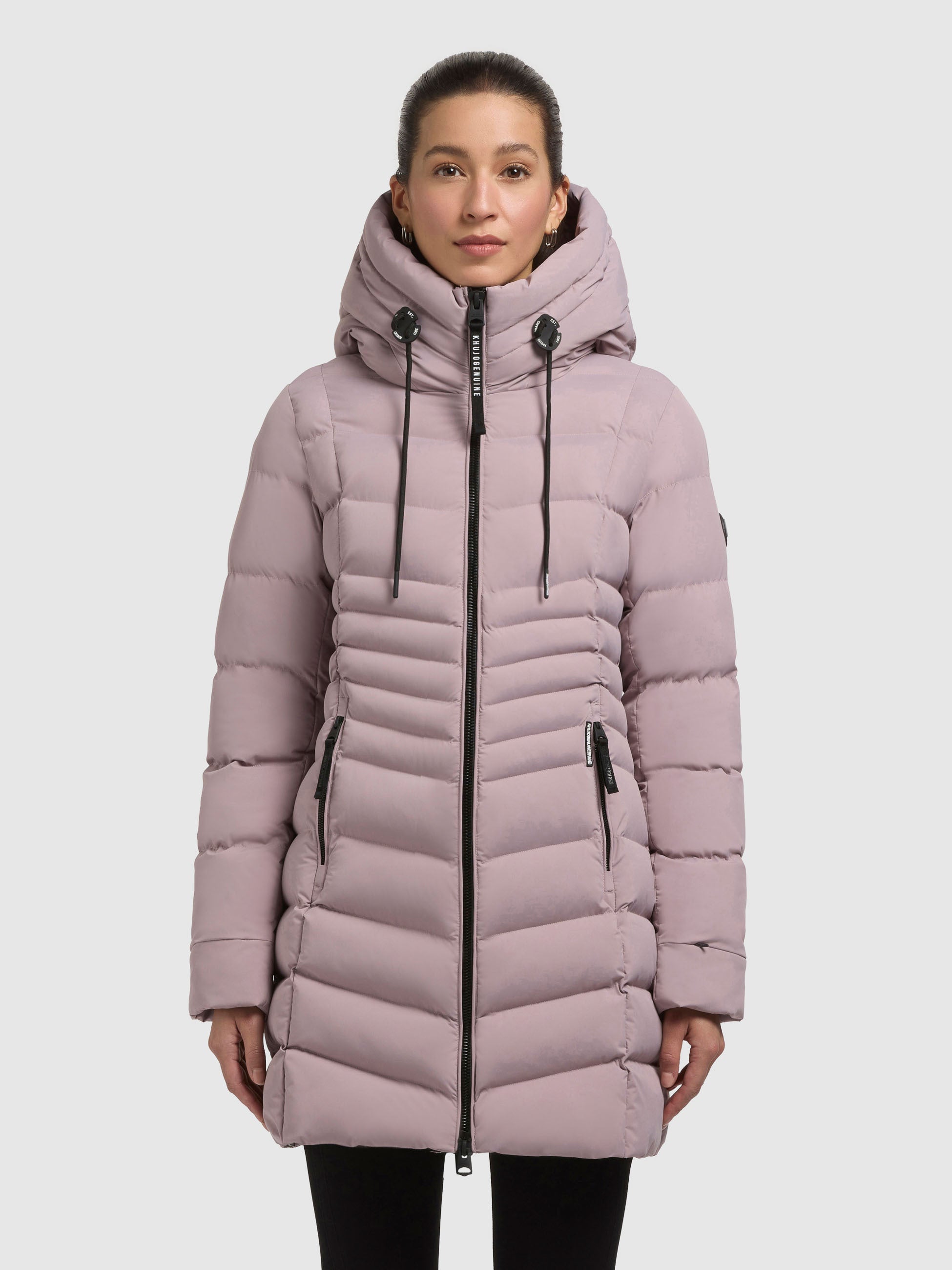 khujo-lava-kurzmantel-pale-mauve-slim-fit-steppjacke-mit-kapuze image 4