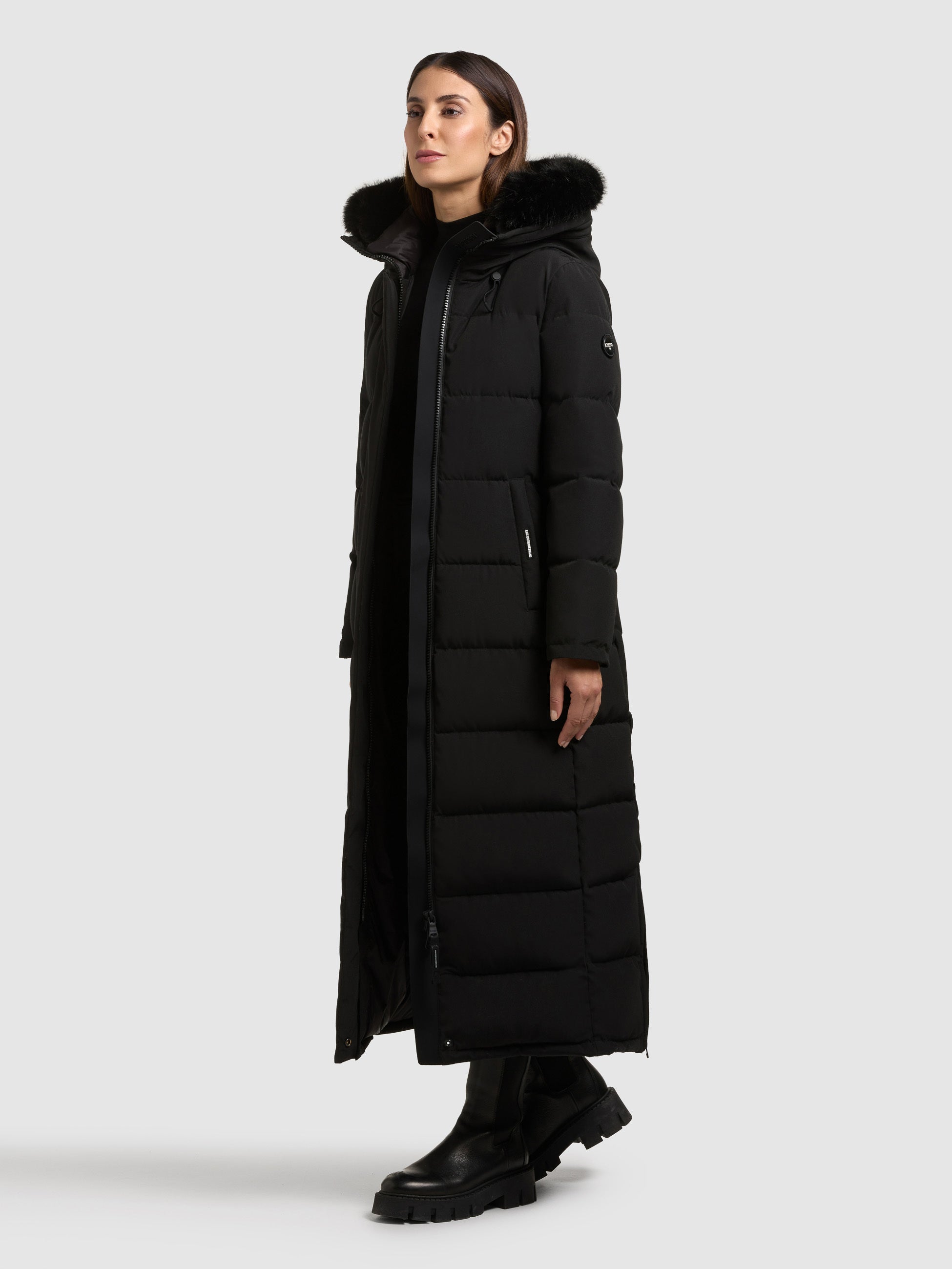 khujo-mantel-edem2-black-wadenlanger-damen-steppmantel-mit-kunstfell-2 image 2
