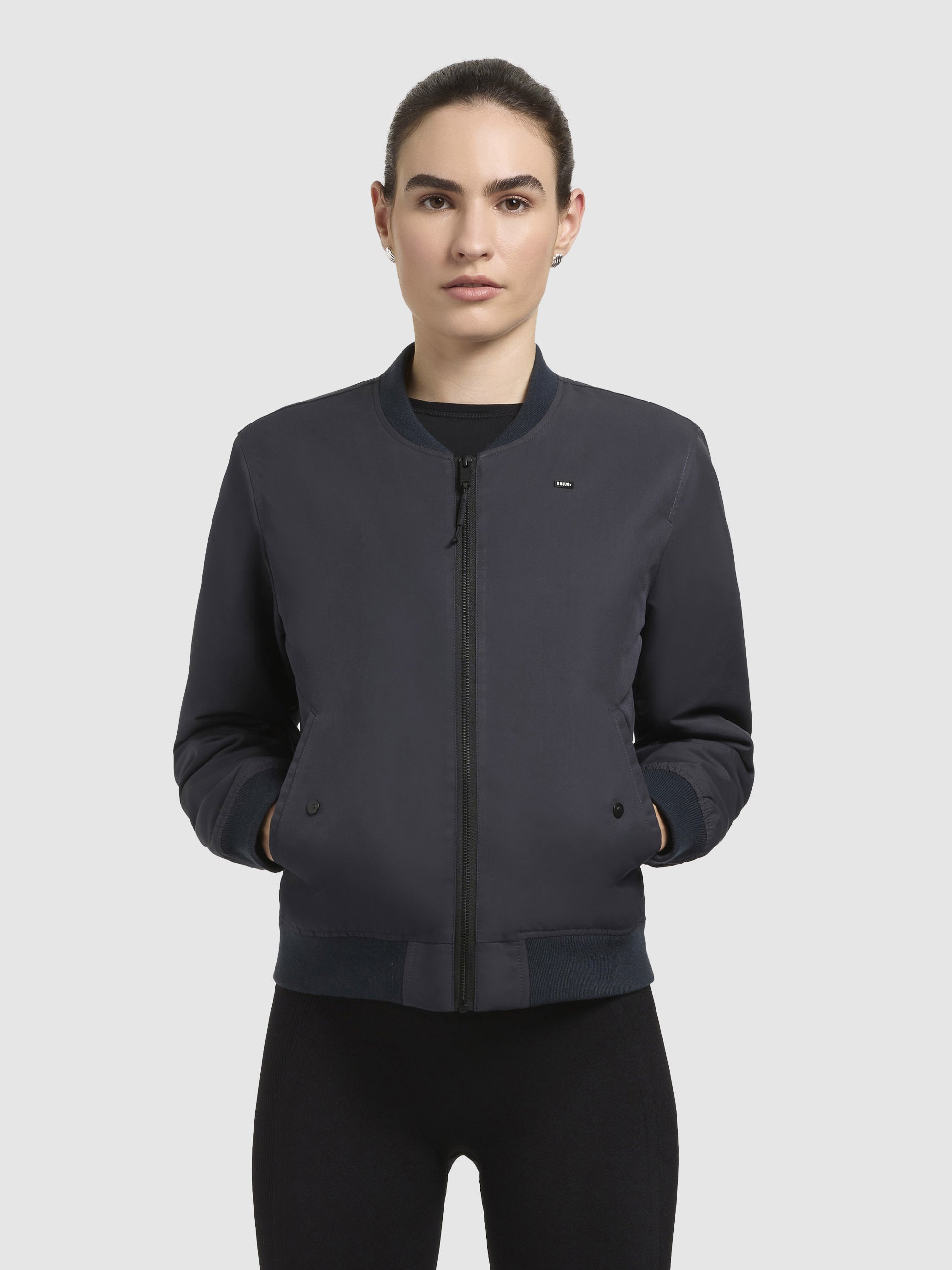 khujo-jacke-philo-dunkelblau-damen-bomberjacke-mit-steppfutter image 4