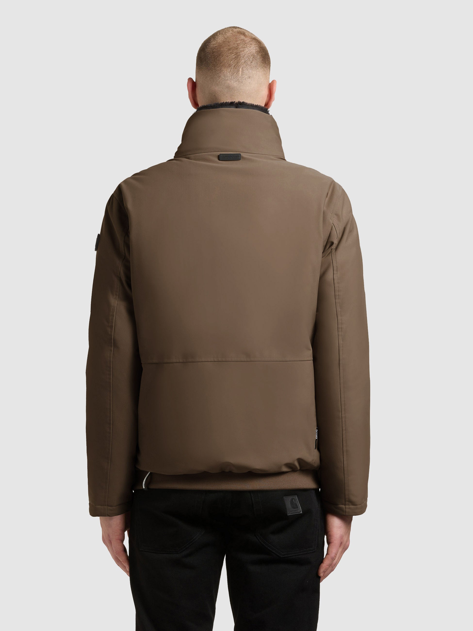 khujo-huey-blousonjacke-dull-green-stehkragen-mit-teddyfleece image 3