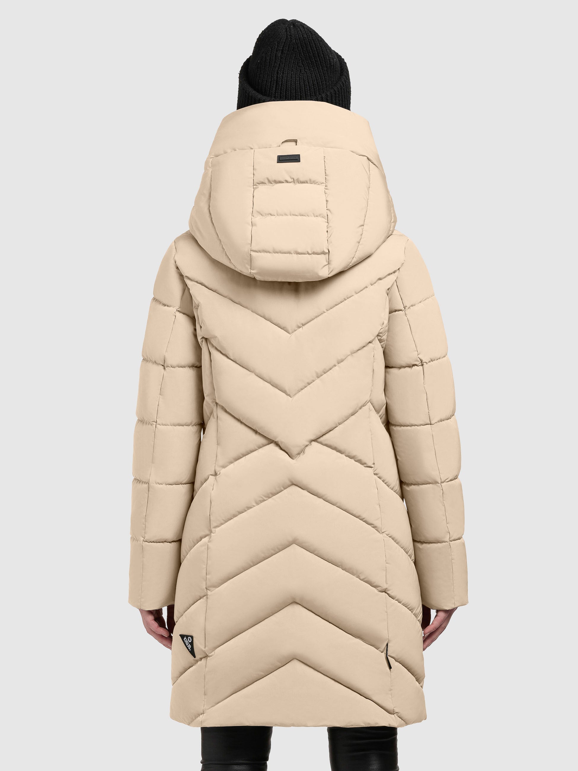 khujo-darka3-damen-steppmantel-feather-beige-regular-fit-mit-kapuze image 3