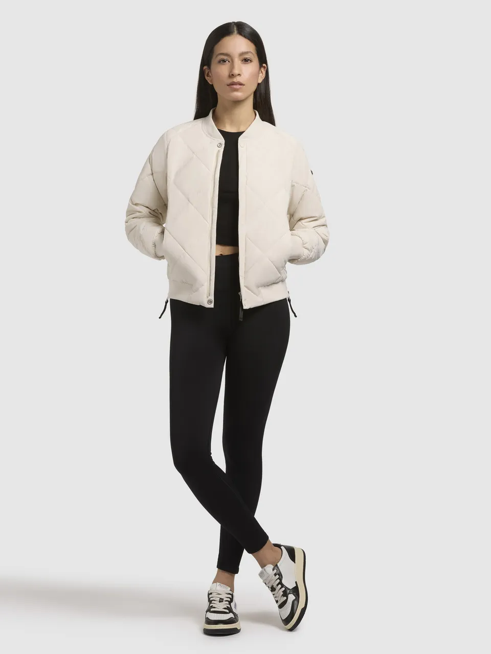 khujo-jacke-ange-hellbeige-steppjacke-bomberjacke-regular-fit image 1