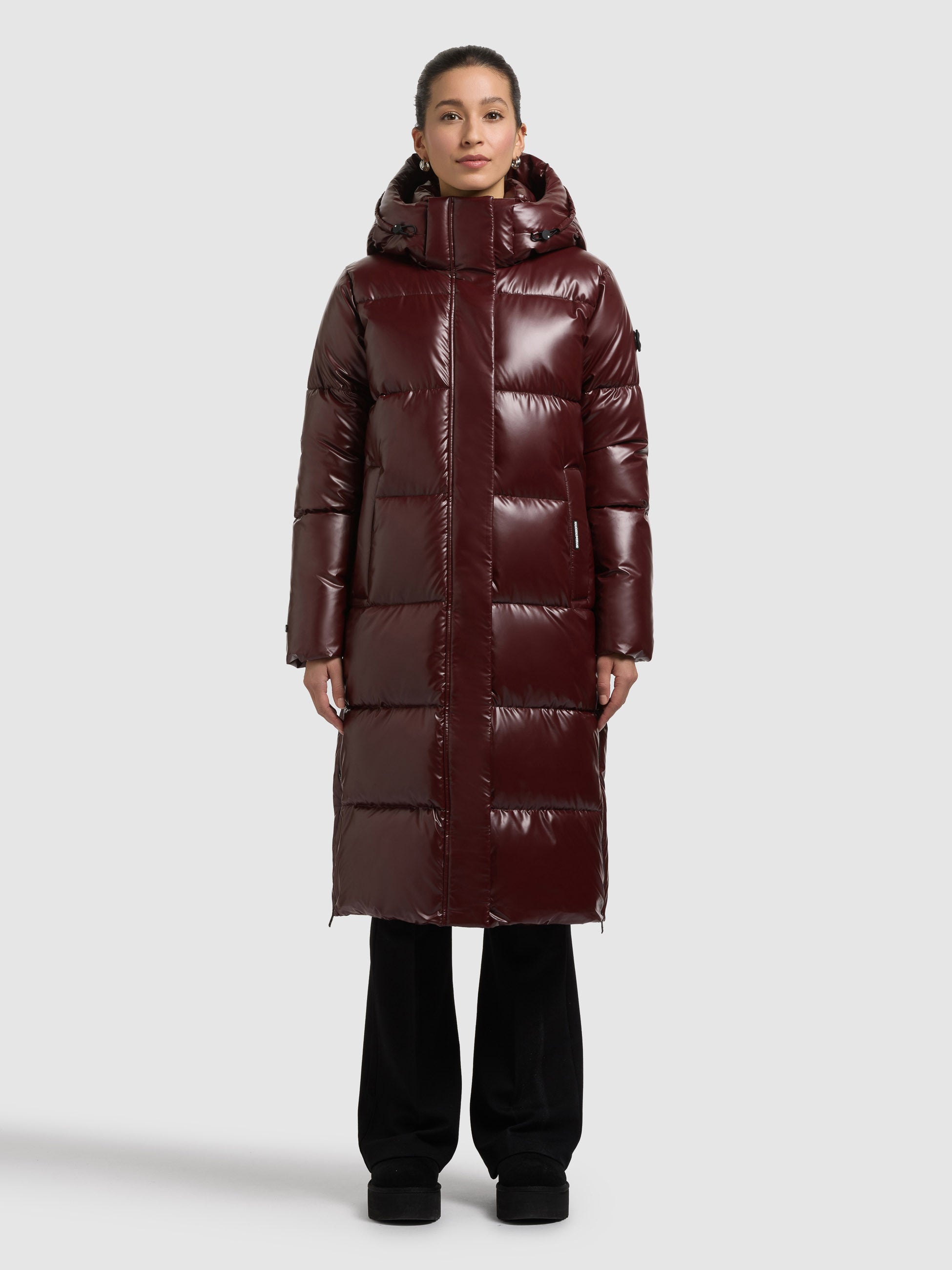 khujo-mantel-rachel2-shiny-mahagoni-red-damen-steppmantel image 1