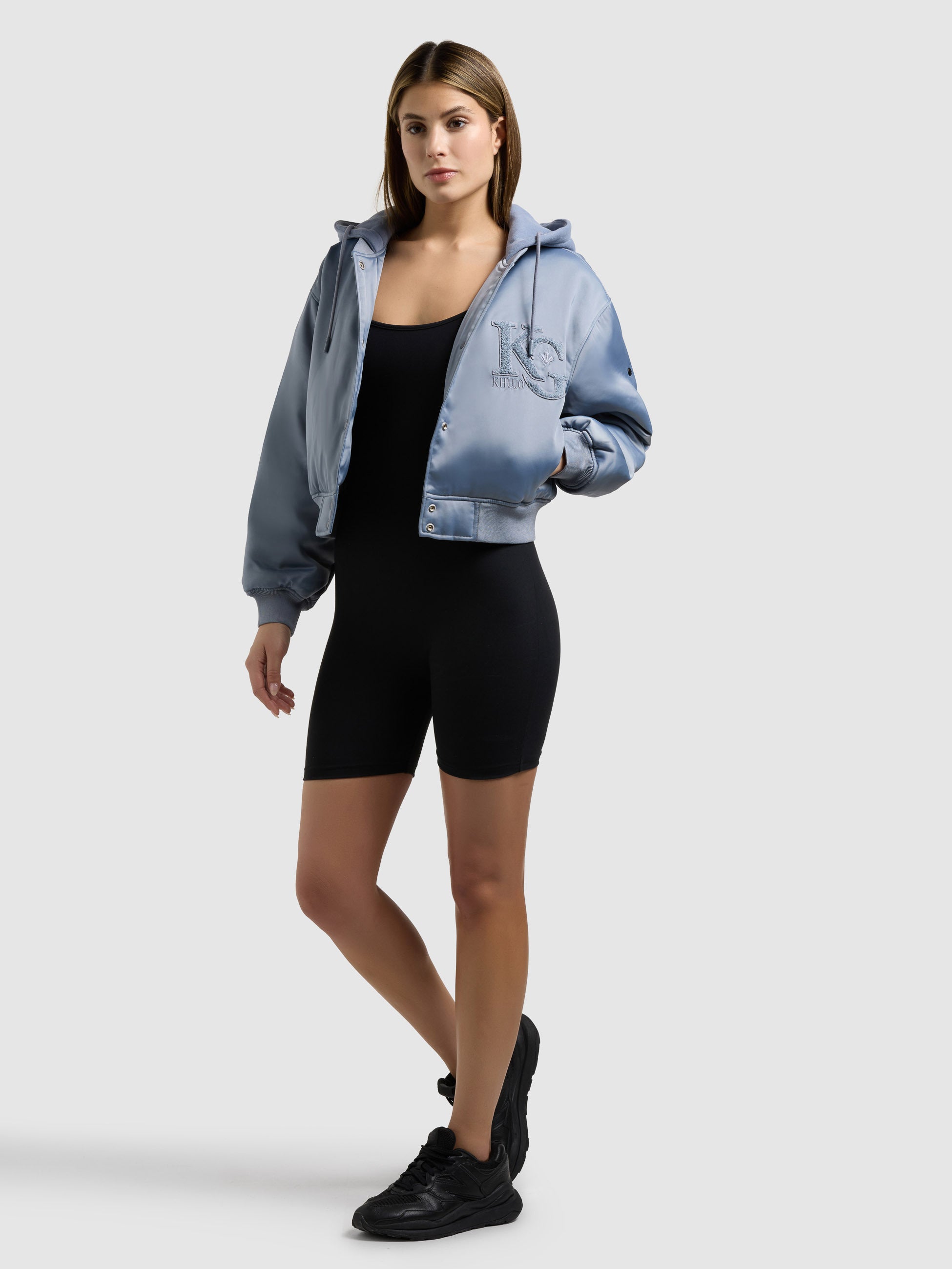 khujo-jacke-chani-damen-bomberjacke-misty-blue-leicht-wattiert-mit-kapuze image 6