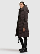 khujo-coat-mikia3-damen-knielanger-steppmantel-in-moody-plum image 2