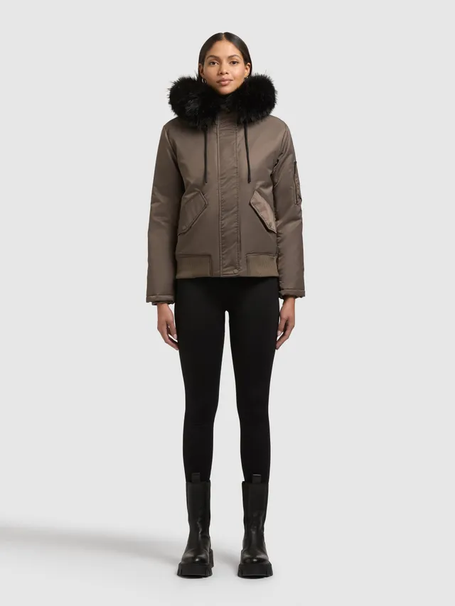 khujo-jacke-tyla-damen-bomberjacke-potter-brown image 1