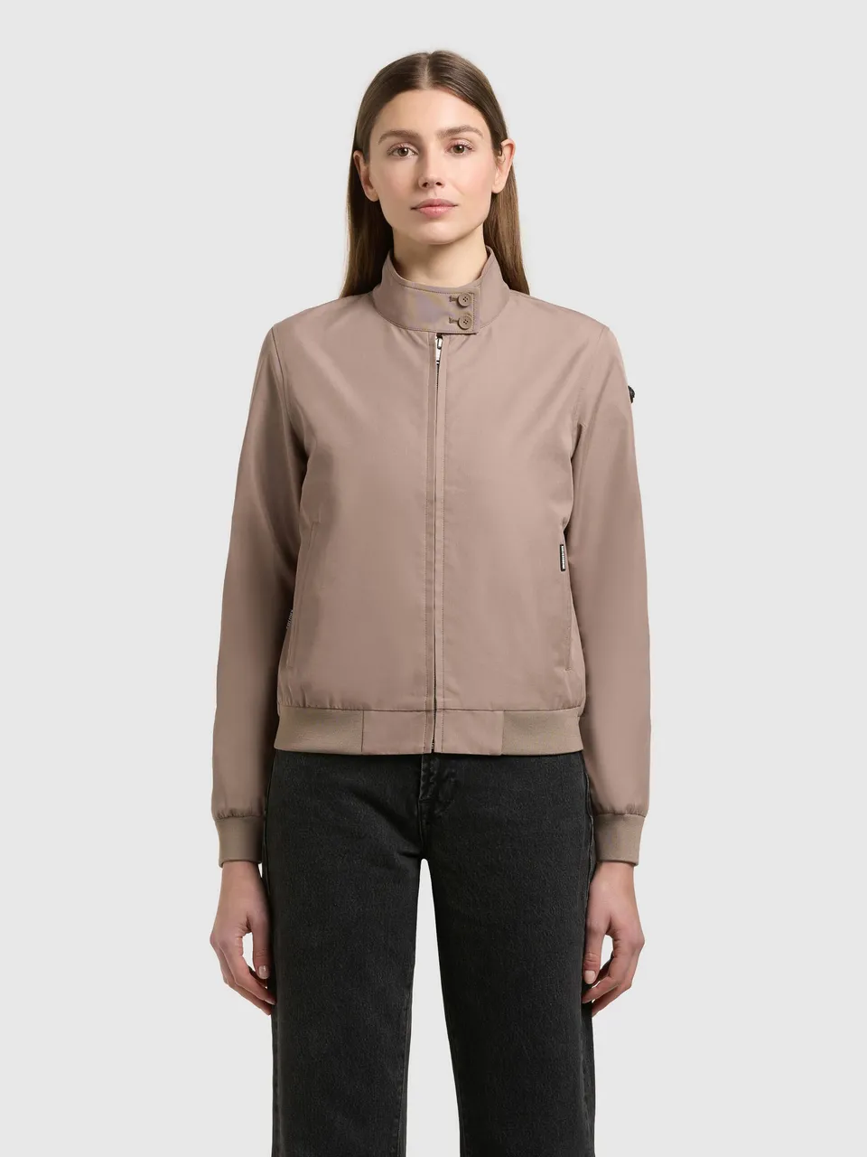 khujo-liesel-jacke-latte-brown-damen-blouson-sommerjacke-clean-design image 1
