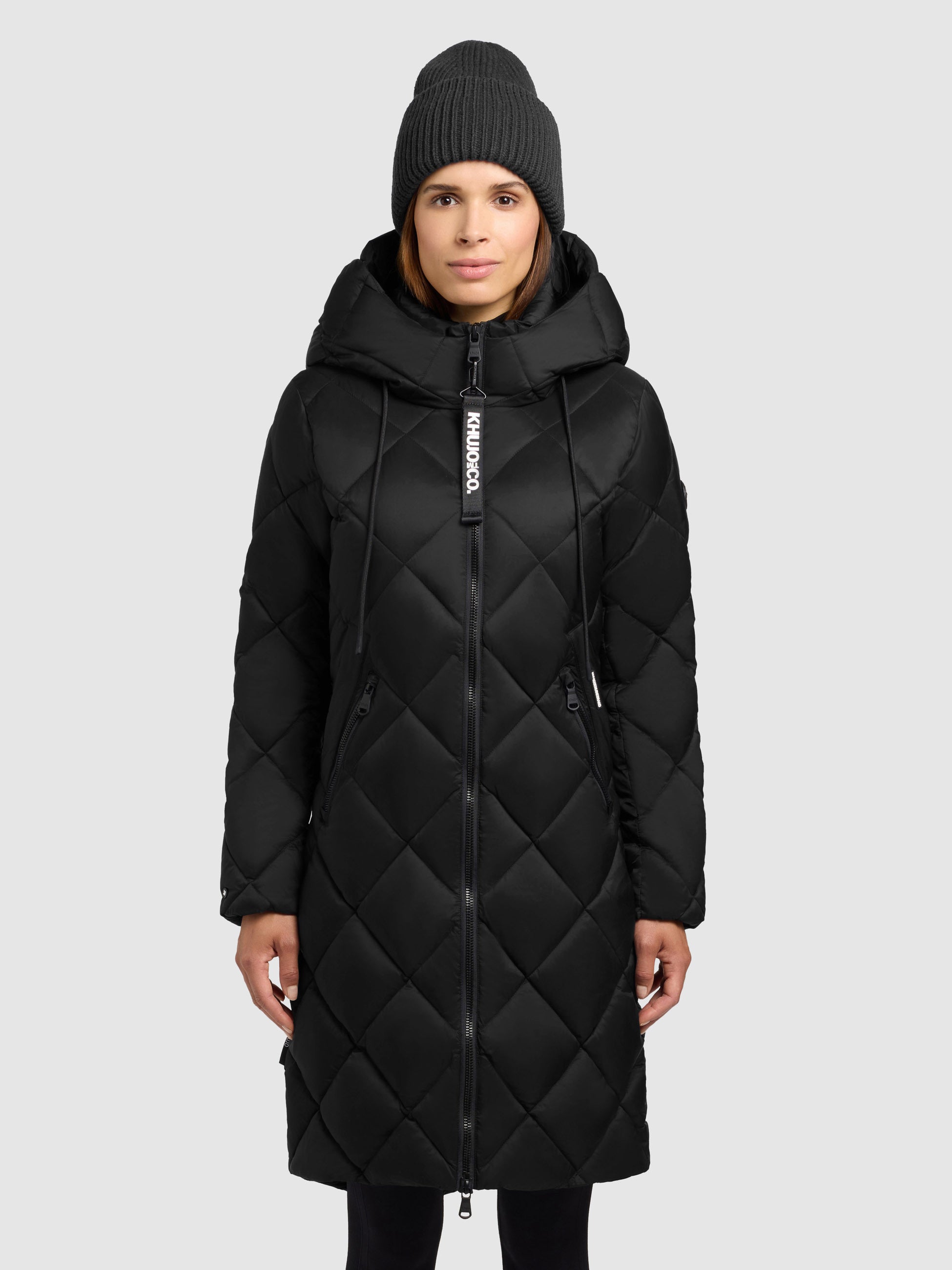 khujo-mantel-linda-black-schwarz-knielanger-steppmantel-damen image 4