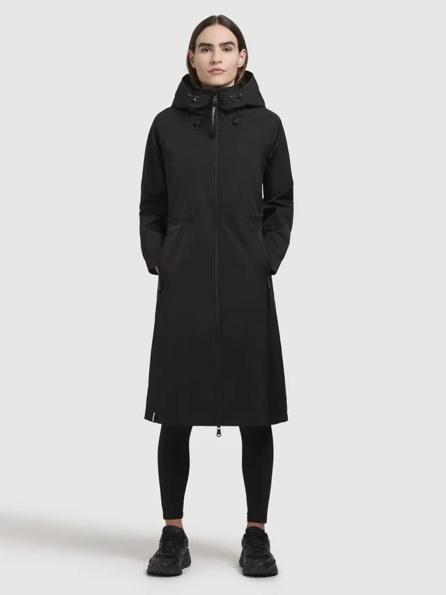 khujo-mantel-pinax-schwarz-damen-sommerparka-knielang-regular-fit image 1