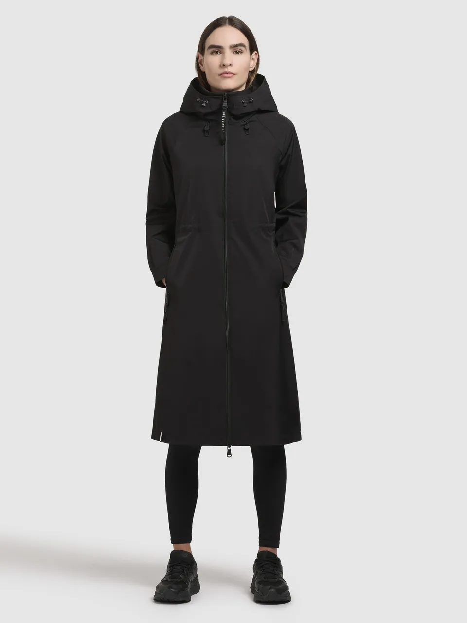 khujo-mantel-pinax-schwarz-damen-sommerparka-knielang-regular-fit image 1