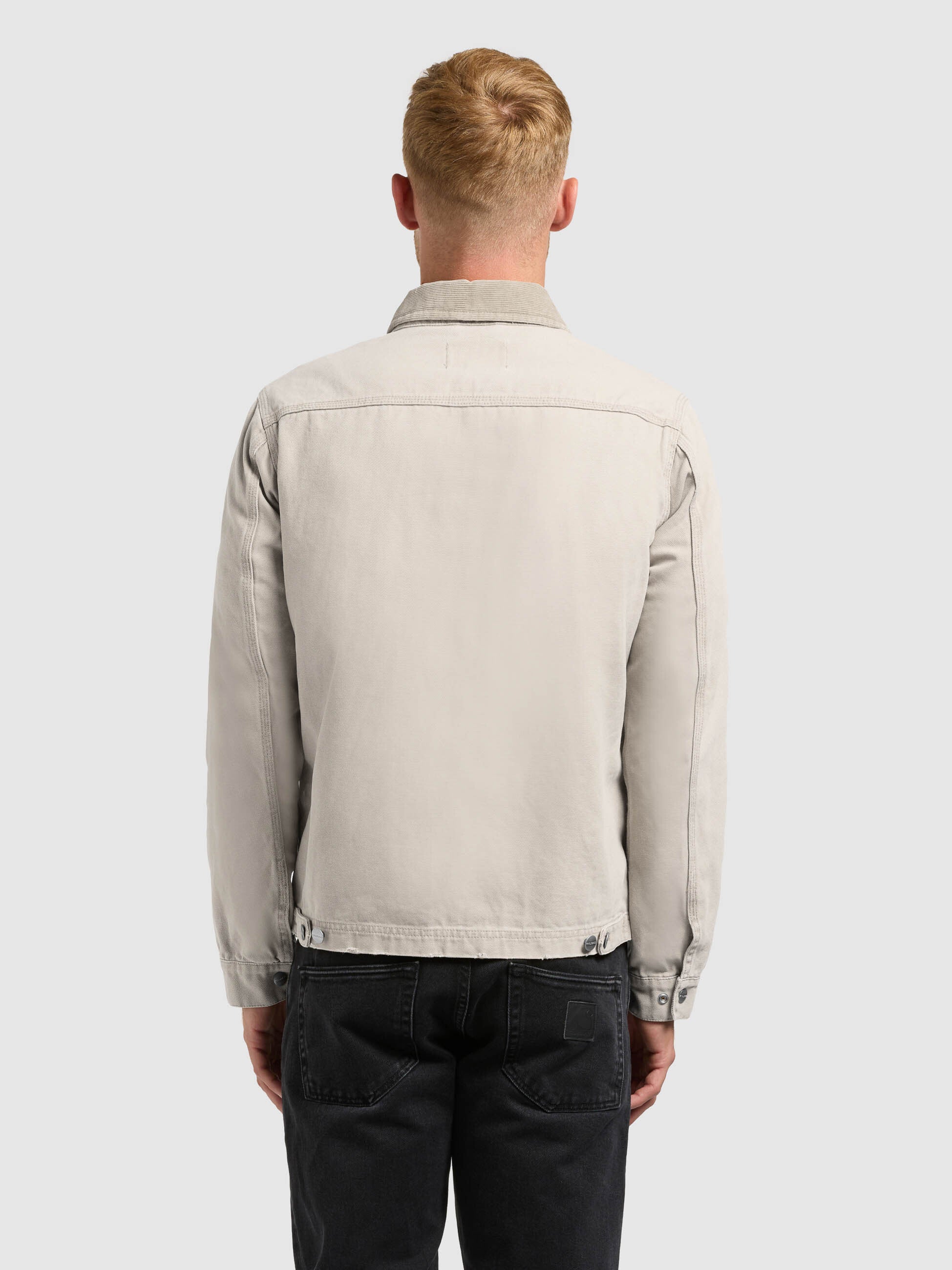 khujo-deddy-jacke-greige-damen-blouson-baumwoll-canvas-mit-cordkragen image 3