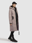 khujo-coat-aribay5-taupe-steppmantel-mit-strick image 6