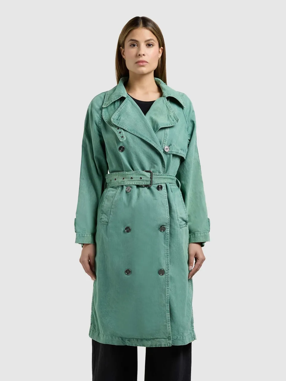 khujo-mantel-enza-damen-jeansmantel-pine-green image 1