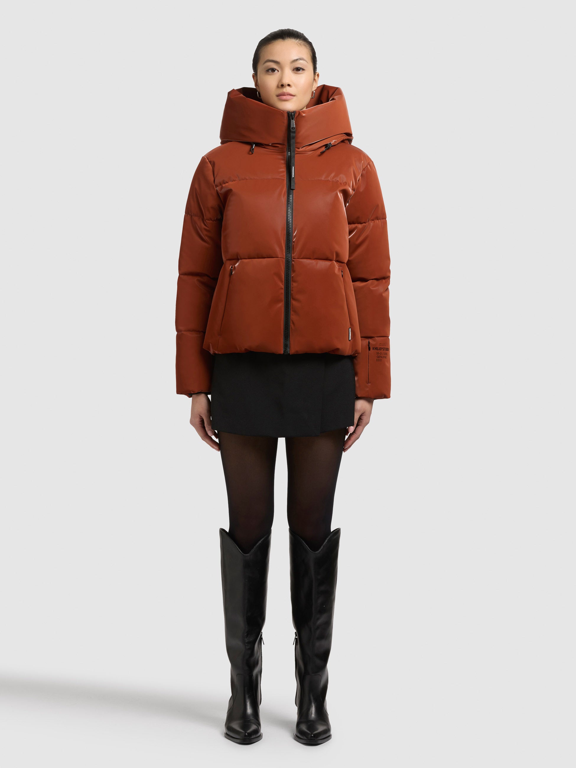 khujo-jacket-audrey-shiny-sienna-brown-damen-winterjacke image 1