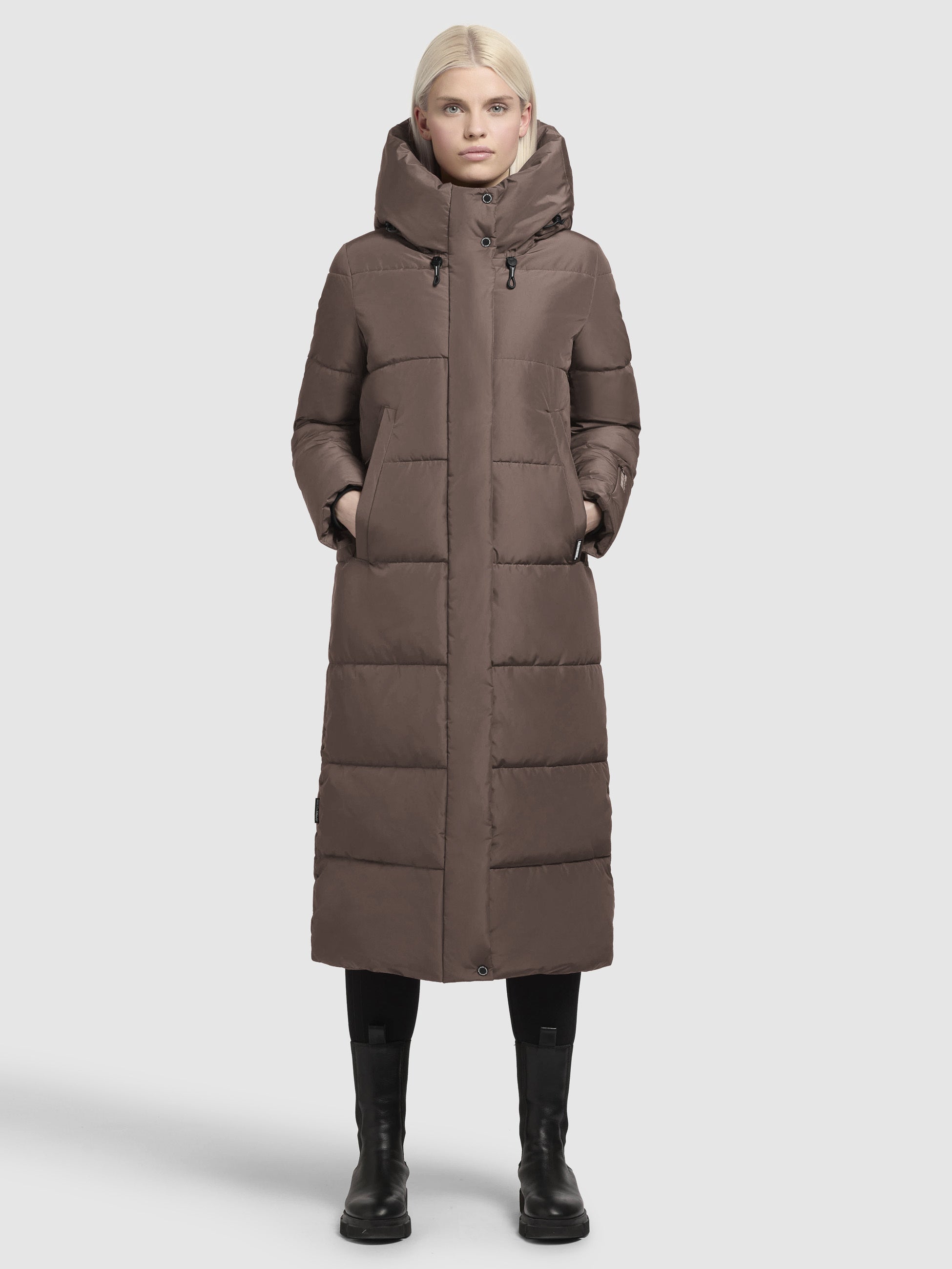khujo-mantel-soulani4-taupe-dark-wadenlanger-steppmantel-wattiert image 1
