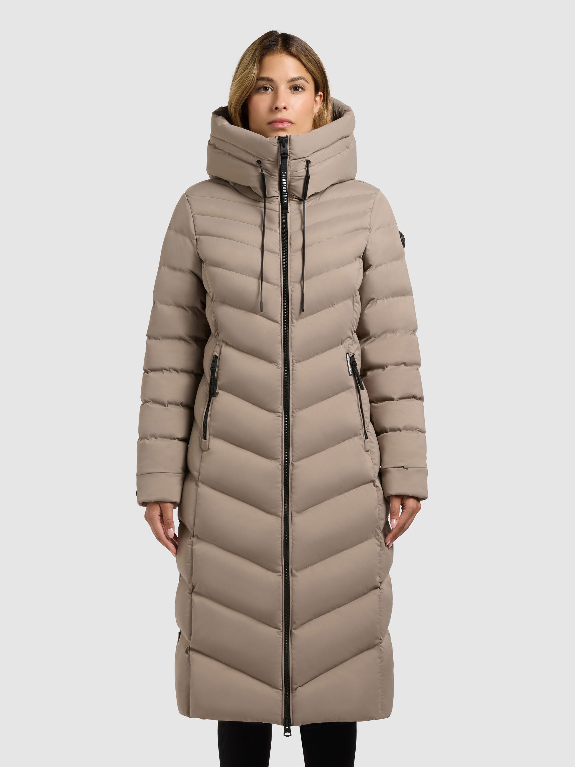 khujo-mantel-stoane2-greige-wadenlanger-damen-steppmantel-regular-fit image 4
